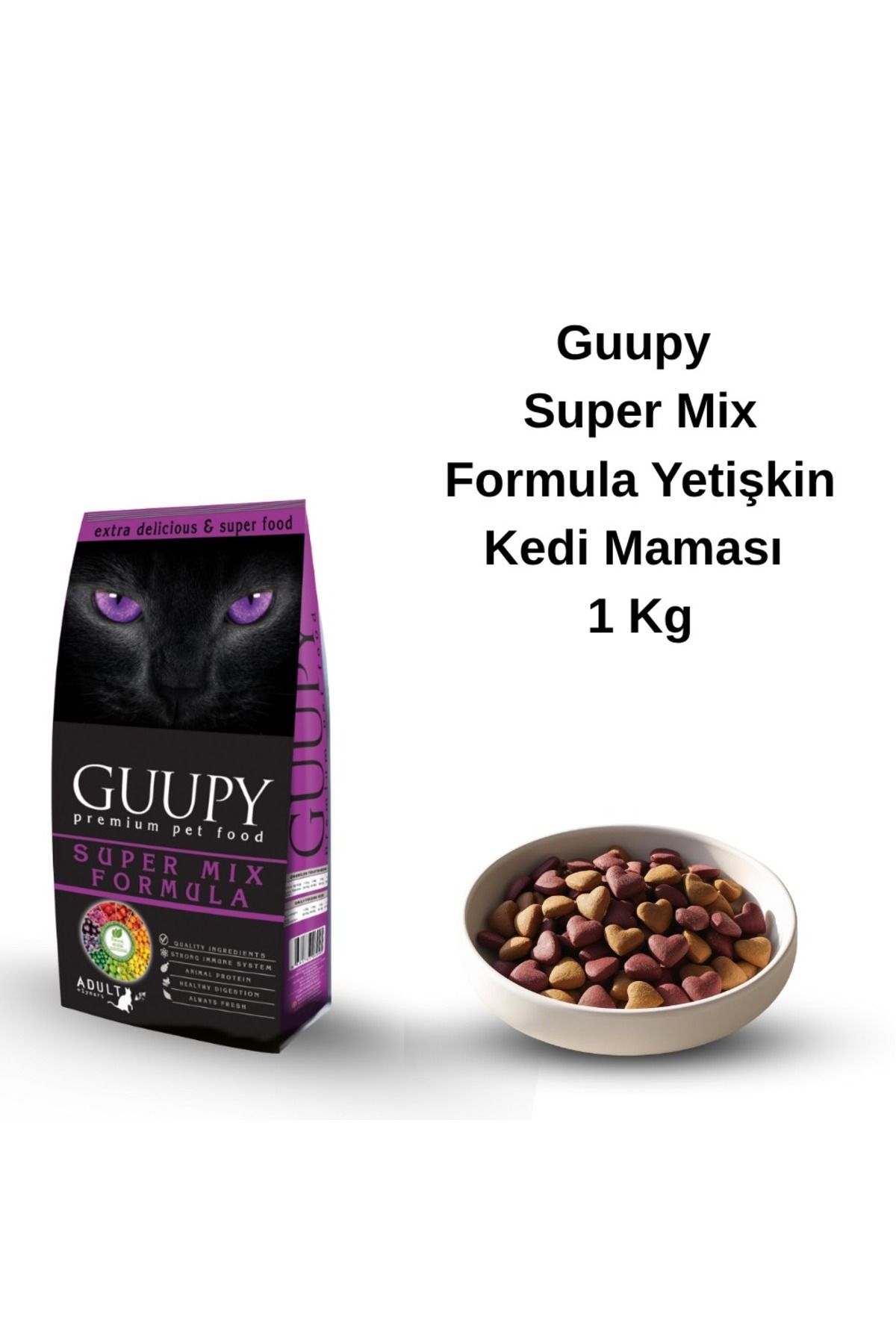 GUUPY Premium Super Mix Formula Yetişkin Kedi Maması 1 Kg