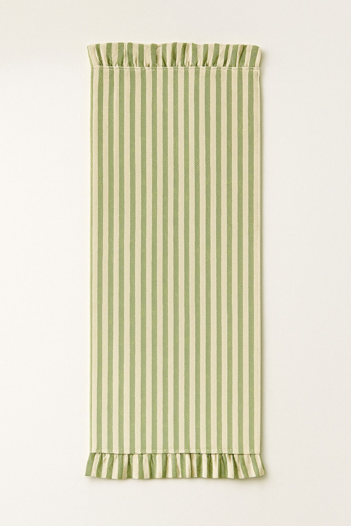 Mirilliahome Fırfırlı Pudra Çizgili Keten Runner 40x150 cm