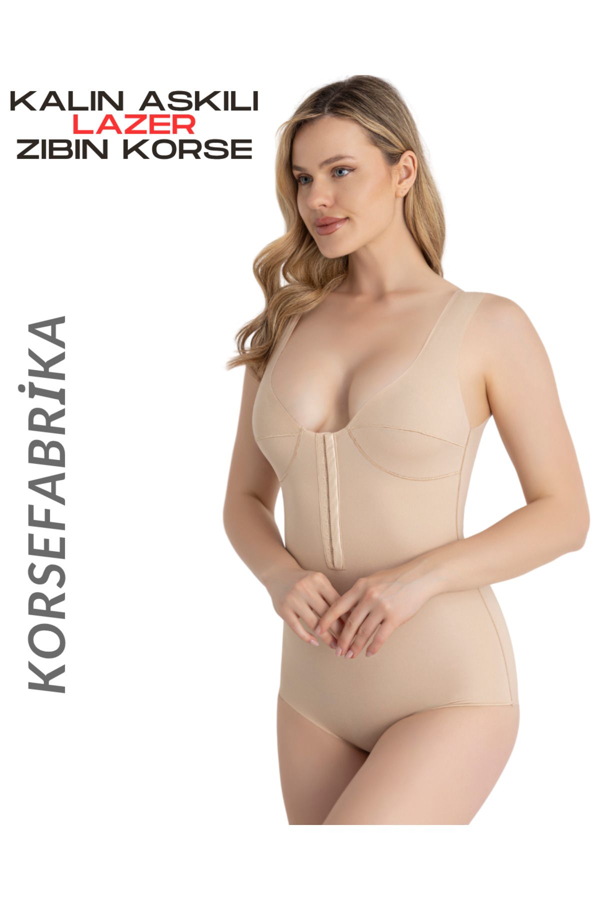 korsefabrika trend mood store Kalın Askılı LAZER Toparlayıcı Çıtçıtlı Agraflı Badi Korse