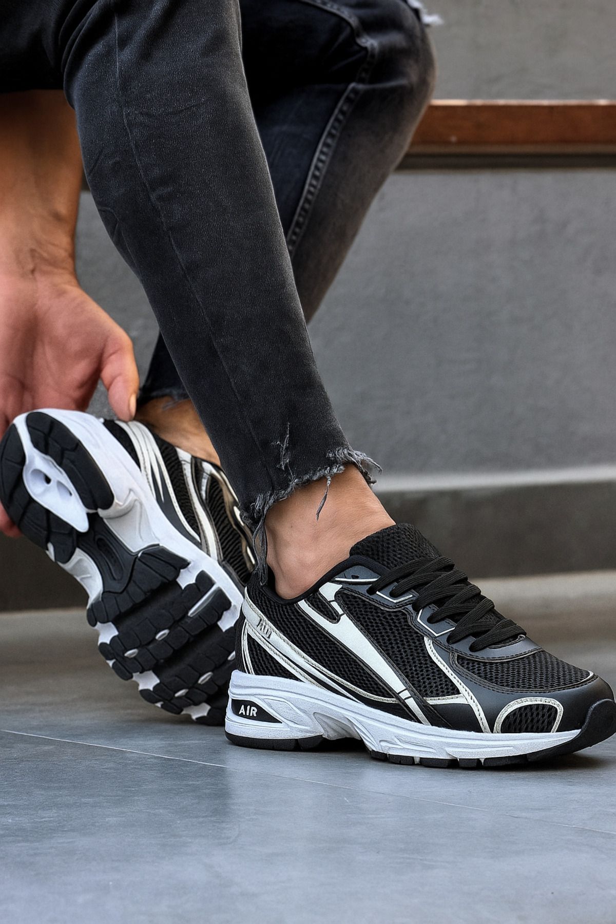 asyada fashion taban kalın siyah spor ayakkabı erkek spor ayakkabı sneaker ayakkabı bez spor kadın spor