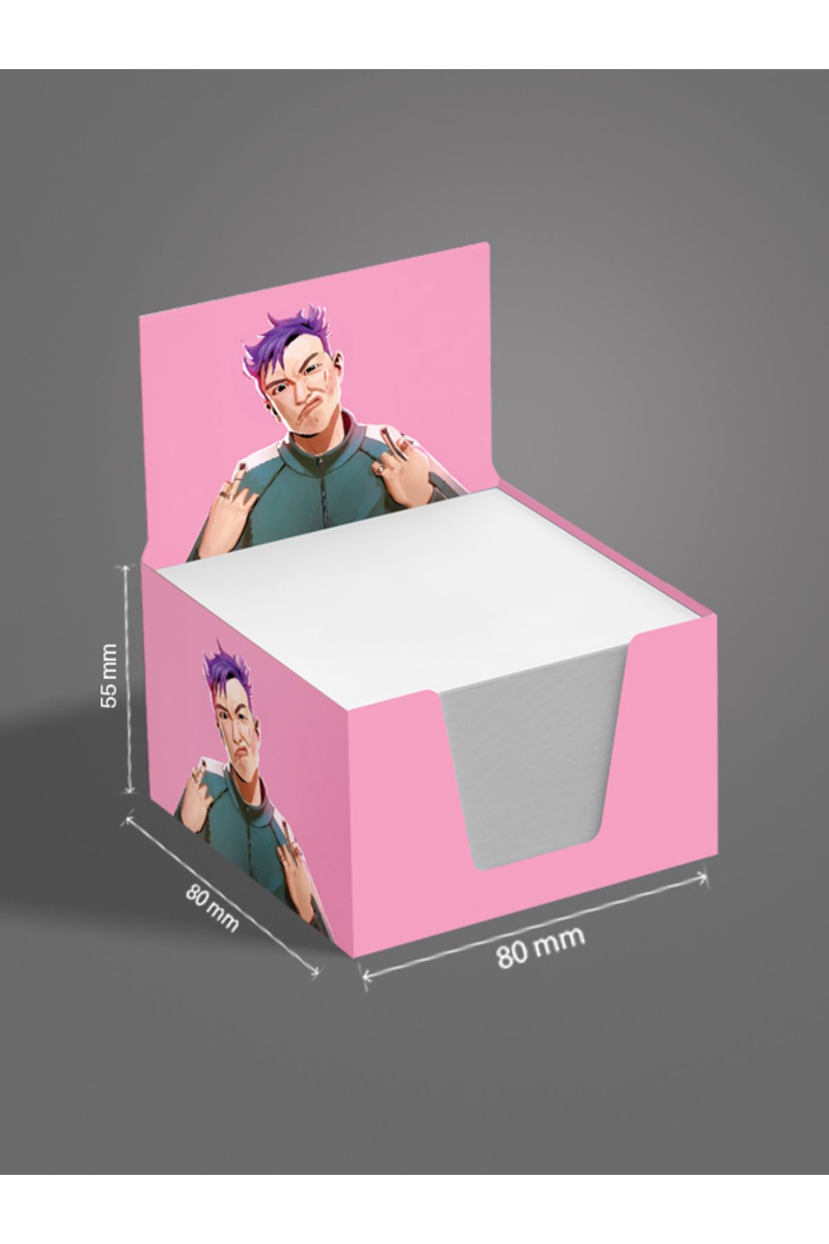 AYKUT OFSET-Spiral, Lined Notebook Squid Game A5 Size 75 Sheets (150 Pages) + Cube Block Set 6