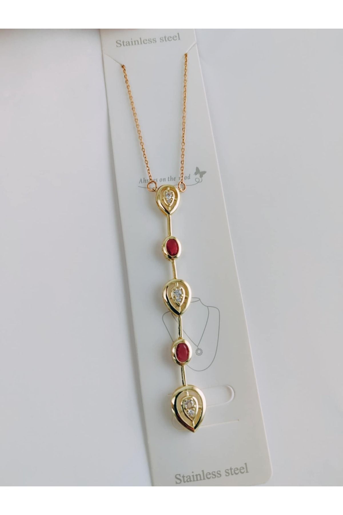 FLORAS JEWELRY Y Model Kolye Kalp Detay (55 cm)