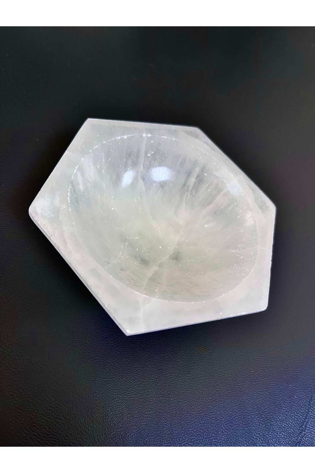 Ems Selenit Altıgen Doğaltaş Kase 10 cm