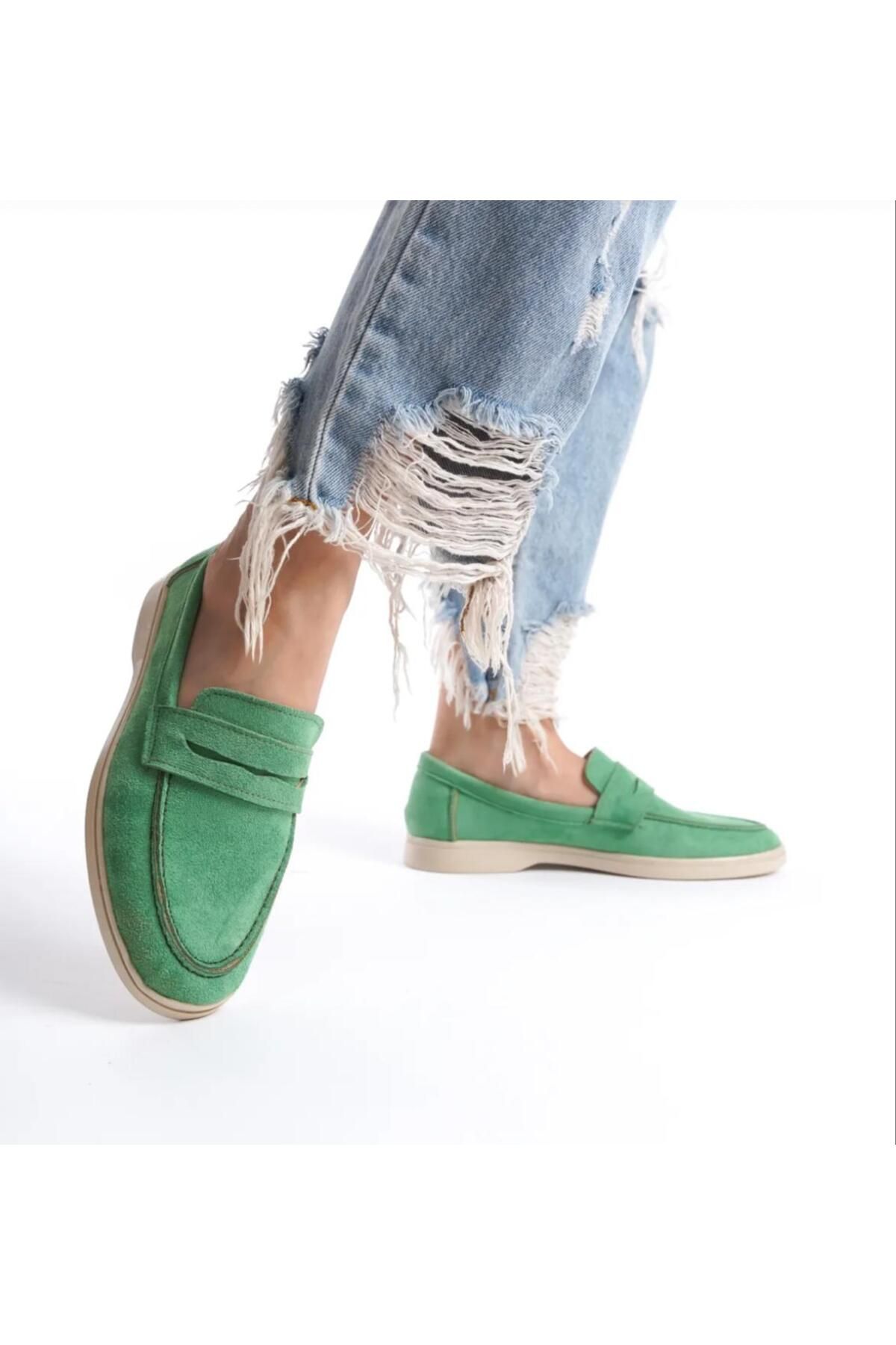 CERCİBAZAAR Renkli Kadın Loafer Ayakkabı – Rahat ve Şık Günlük Stil