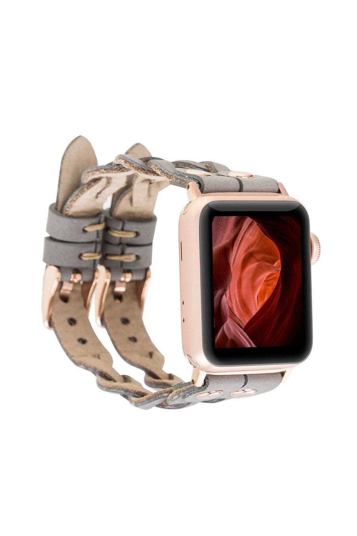 Modafiks Apple Watch Uyumlu Deri Kordon York Double Tour RST9
