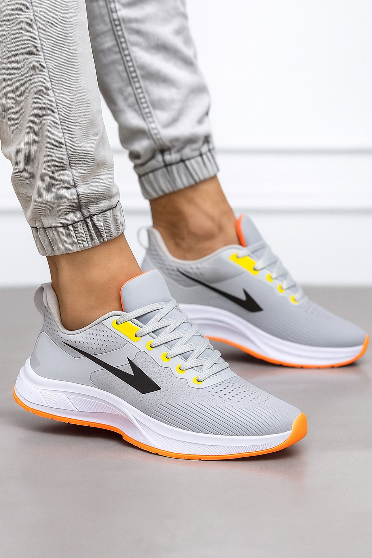 asyada fashion taban kalın düz gri sneaker ayakkabı kadın spor erkek spor bez ayakkabı