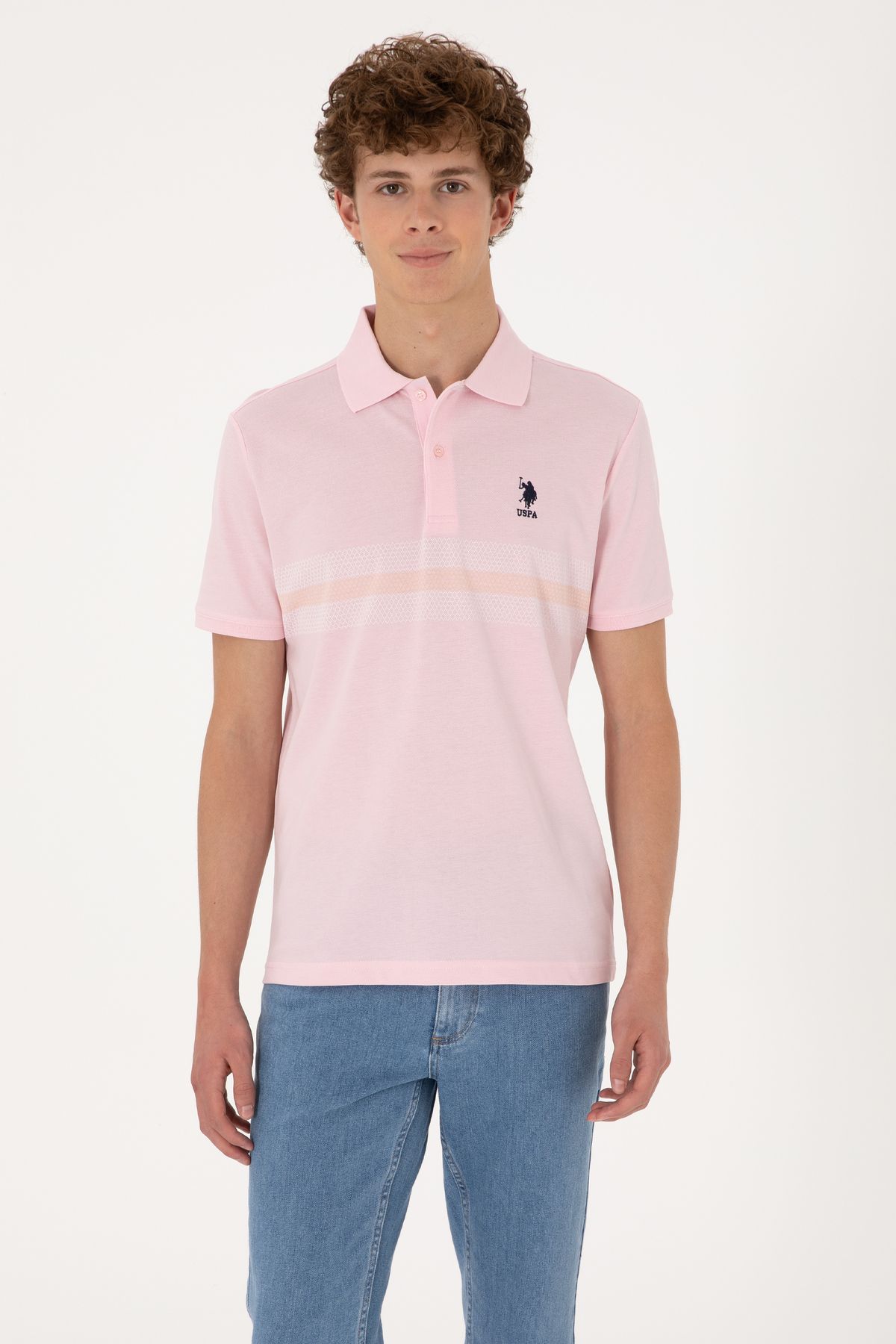 U.S. Polo Assn. Erkek Açık Pembe Tişört 50306852-VR078