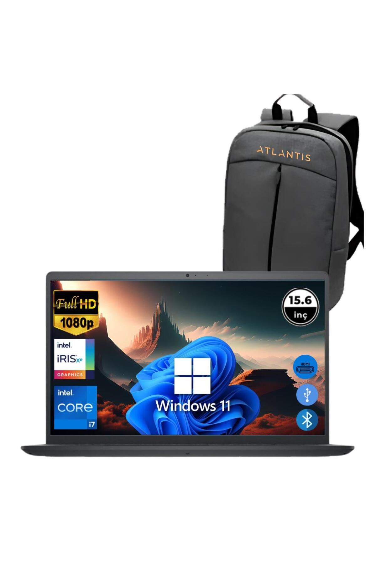 Dell Inspiron 3520 i7 1255U 24GB 2TB M.2 SSD I35201013U ATL193 O/B 15.6" Win11Pro Taşınabilir Bilgis