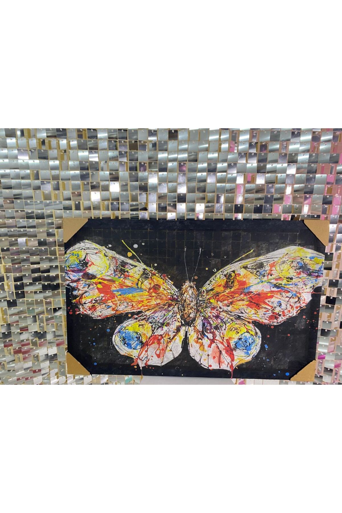 ÖZAY HOBİ EVİ KELEBEK BASKILI SANATSAL TABLO 80x50cm ÖZEL TASARIM