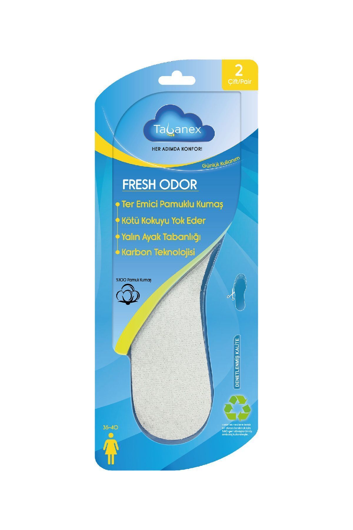 AboutThePerfect Ferahlatıcı Odor Tabanlık Kadınlar İçin, Rahat ve Ferah Adımlar