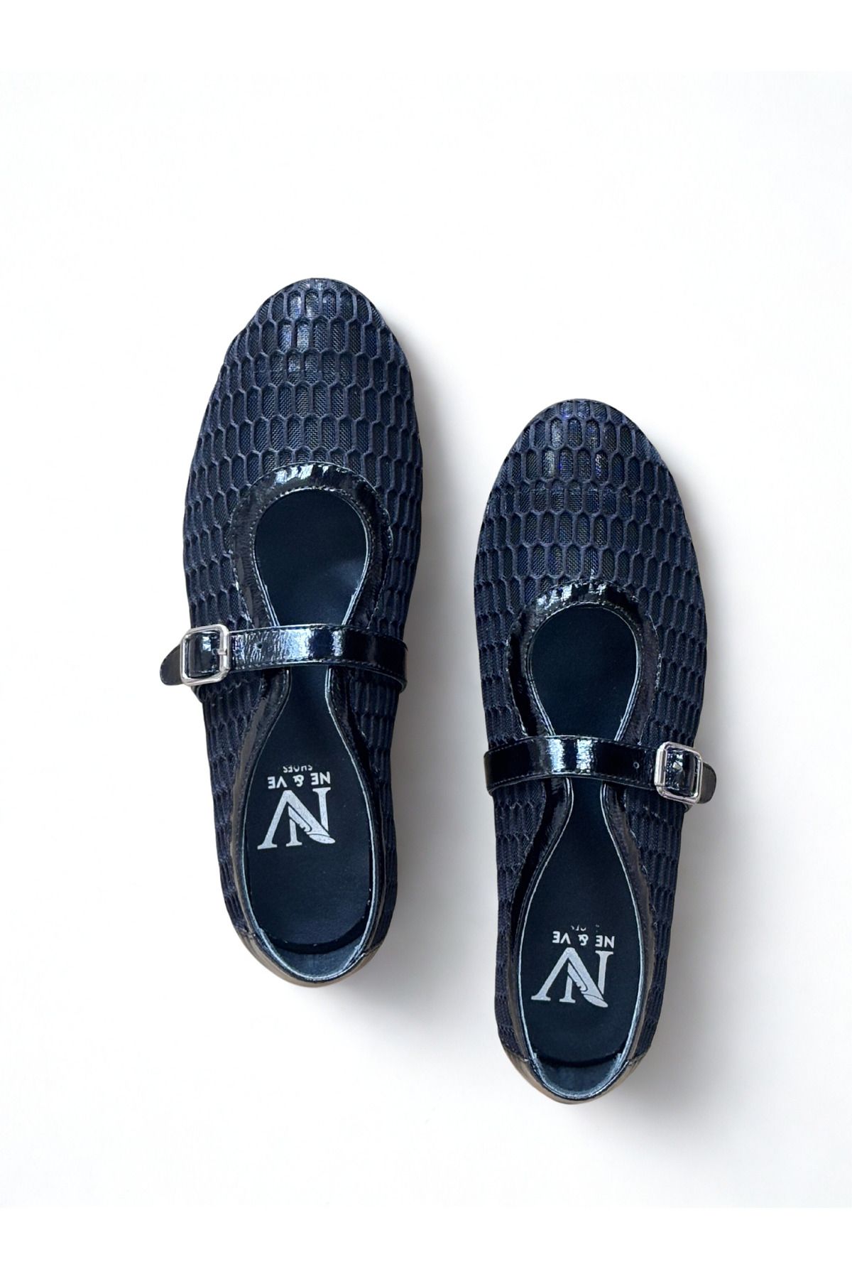 NEVE SHOES Siyah File Bantlı Kadın Şık ve Rahat Babet