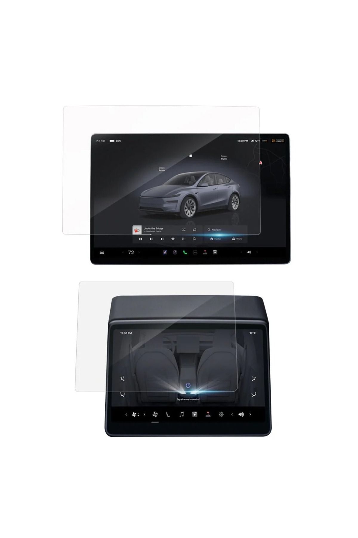 ZDN Case Tesla Y Juniper 2025 Uyumlu Multimedya Ve Arka Ekran 9H Nano Ekran Koruyucu