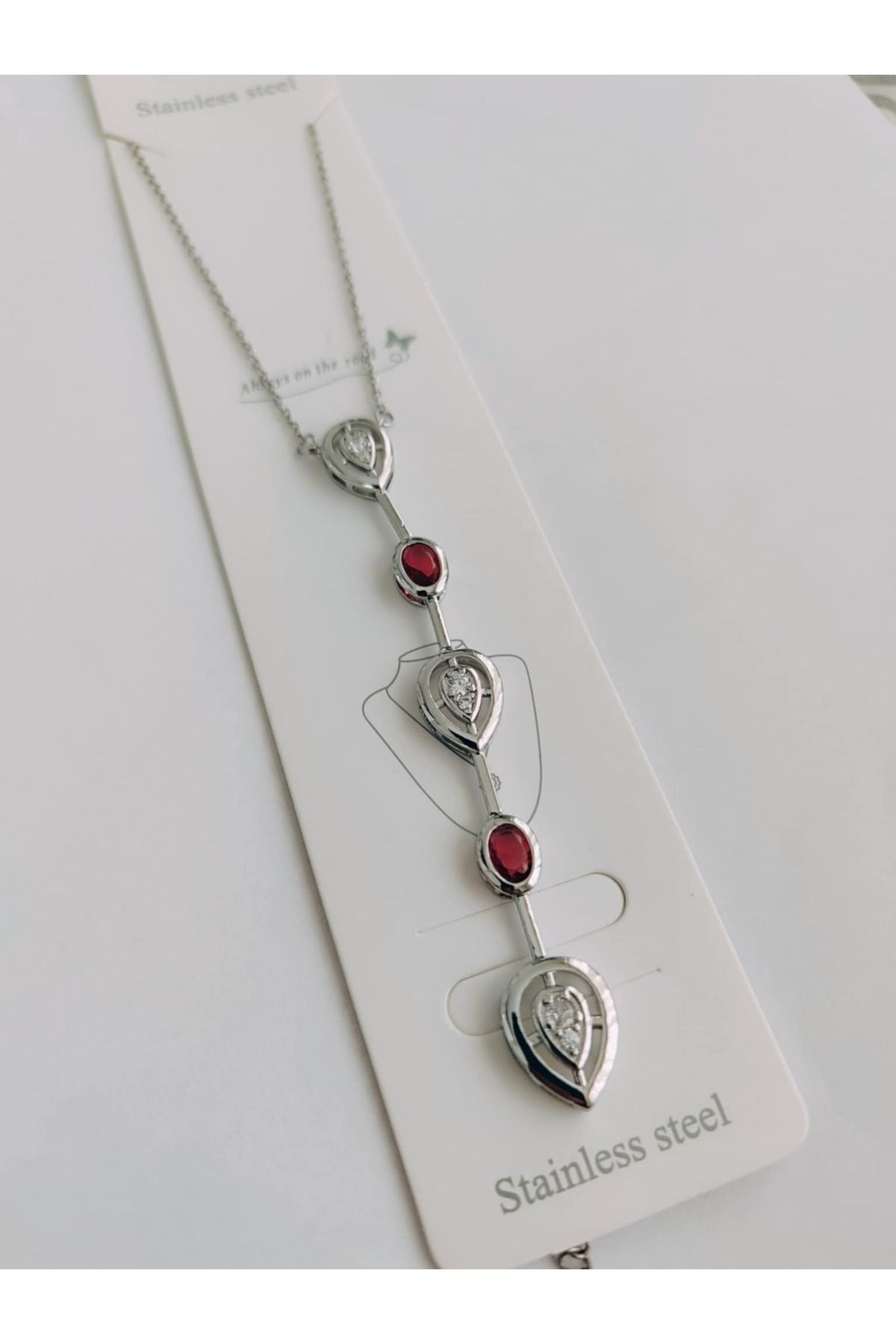 FLORAS JEWELRY Y Model Kolye Kalp Detay (55 cm)