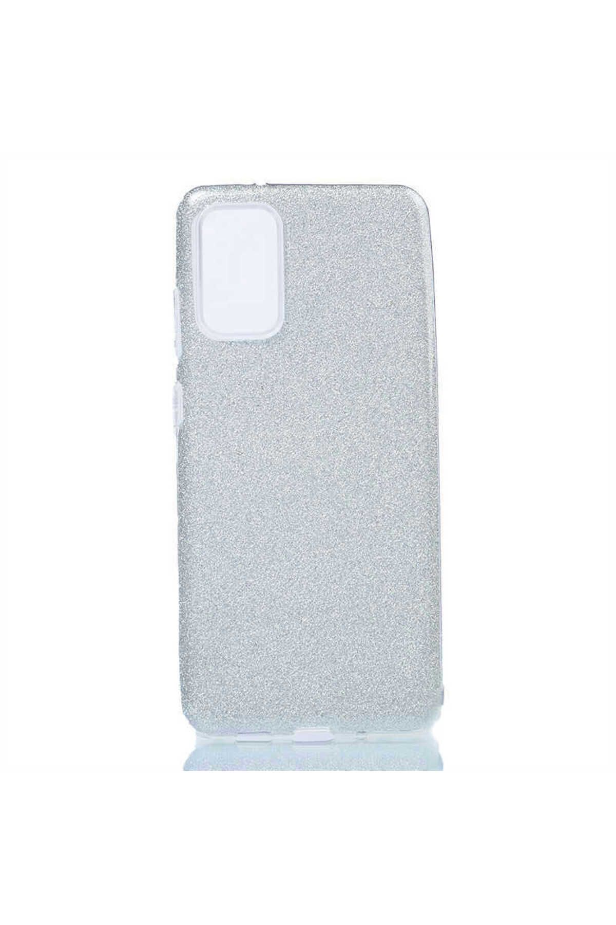 halkhouse Galaxy S20 Plus Kılıf Renkli Simli Parlak Şık Sert Kadın Kapak Shining Silikon