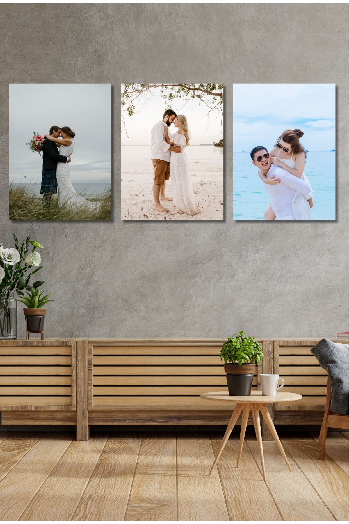 Parantes Home 3’lü 30x40 Kişiye Özel Fotoğraf Tablosu – UV Baskılı MDF (3 mm)