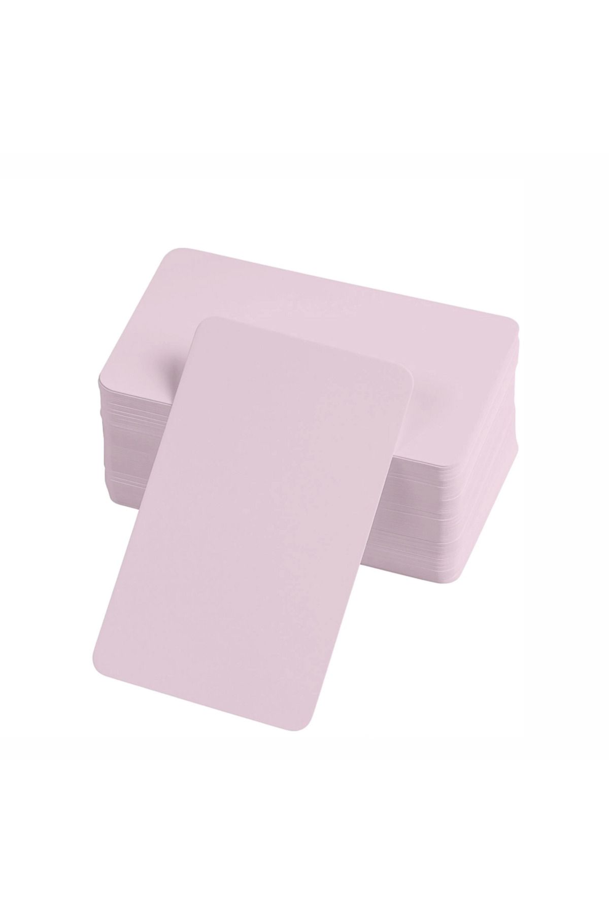 Modafiks Boş Kelime Kartları 5x8 cm - 50 Adet Oval Kenarlı | Tabu & Not Kartları - Pembe
