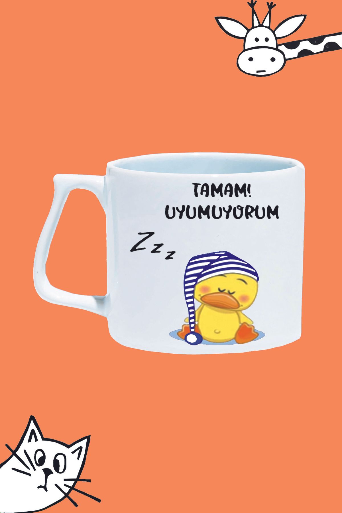 Olympus plus TAMAM UYUMUYORUM UYKUCU ÖRDEK MODDO TASARIM BASKILI LÜKS KUPA BARDAK