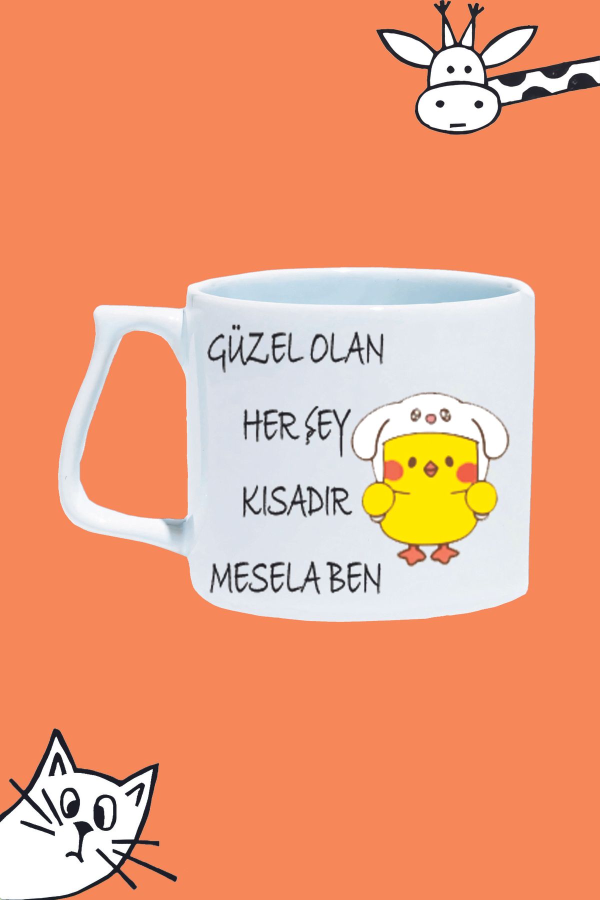 Olympus plus GÜZEL OLAN HER ŞEY KISADIR MESELA BEN MODDO TASARIM BASKILI LÜKS KUPA BARDAK
