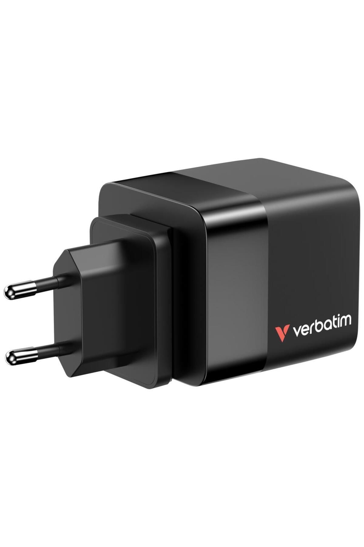 Verbatim-Verbatim GaN Power Adapter, 65W, 2 x USB-C PD 65W, 1 x USB-A QC 3.0, Retractable Cable 7
