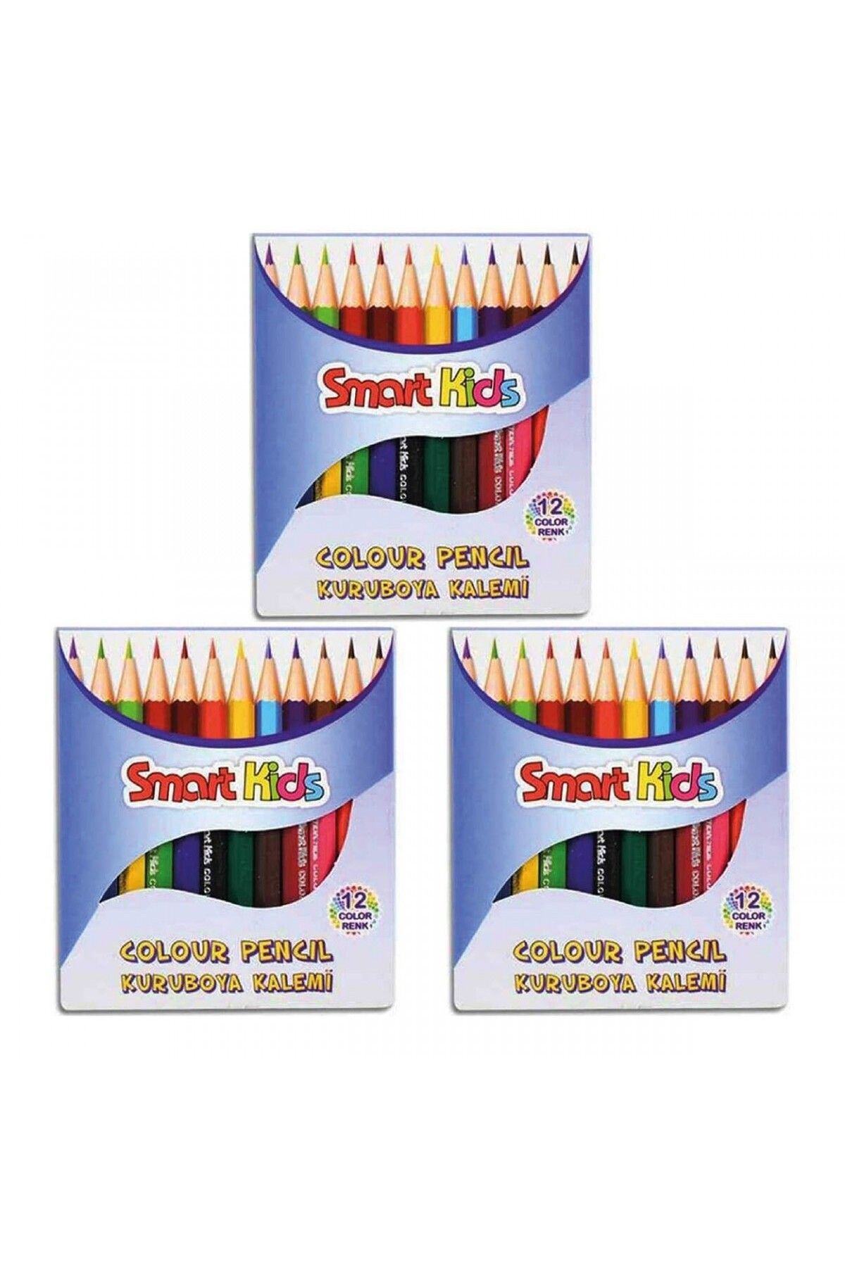 Globox Smart Kids 12'li Yarım Boy Kuru Boya - 3 ADET