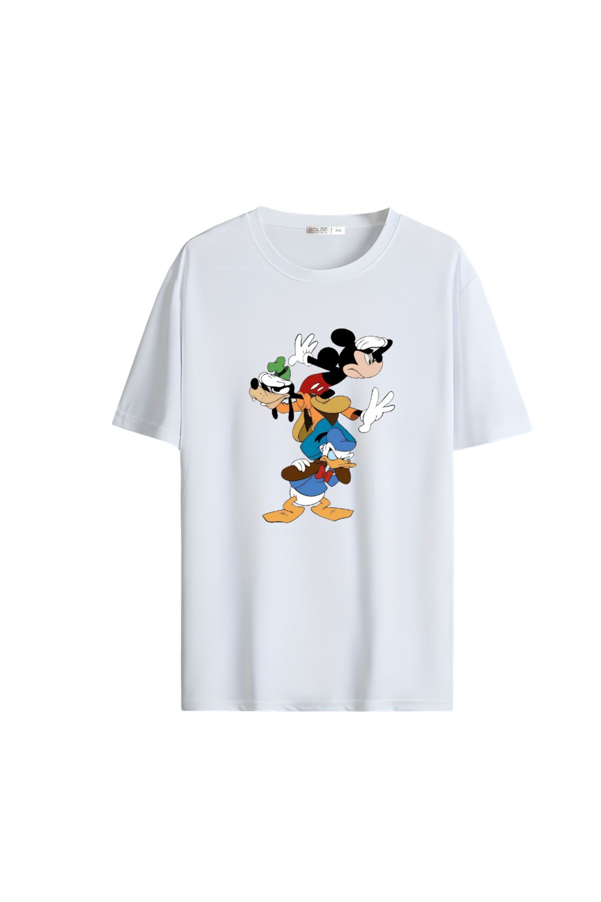 Gölge Store Çizgi Kahramanlar Göğüs Baskılı Oversize Unisex Tişört
