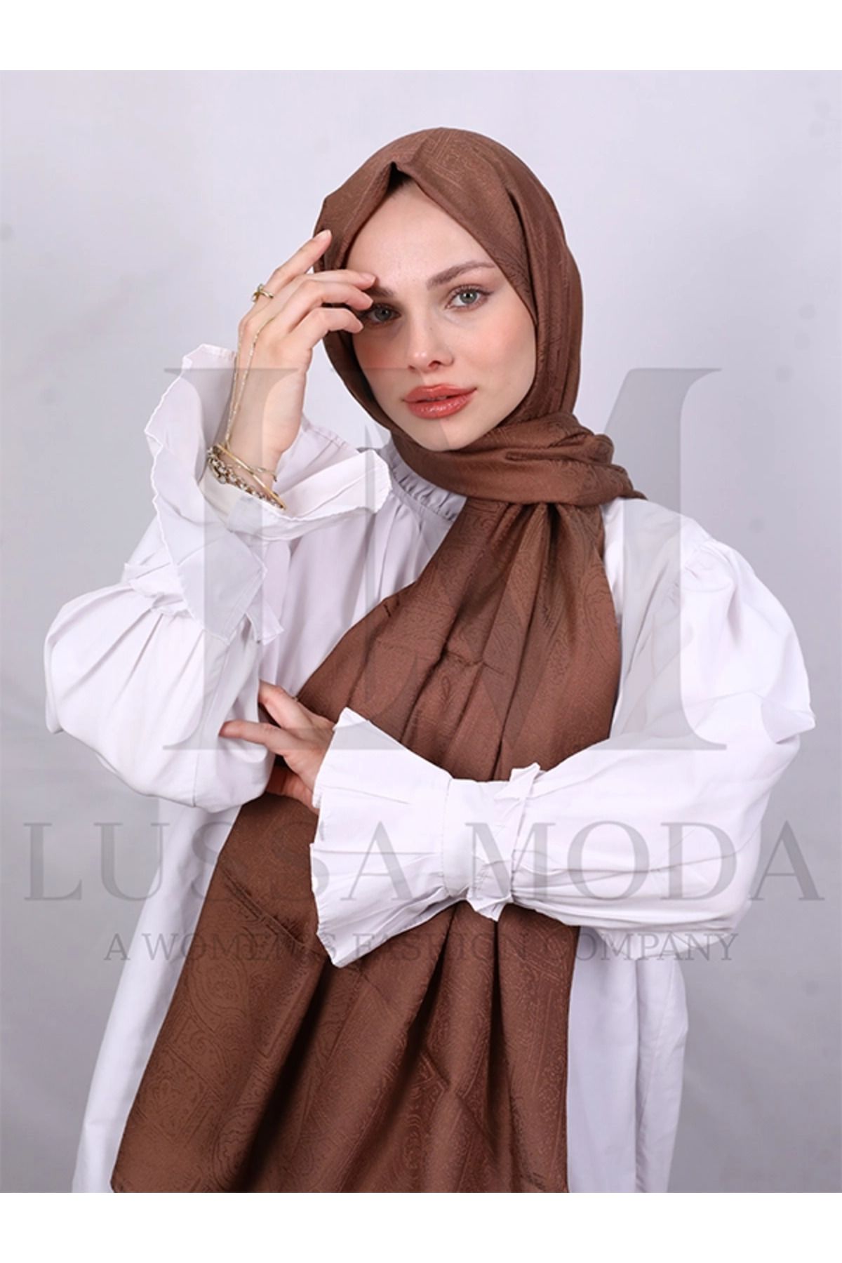 LUSSAMODA DESENLİ MONOGRAM ŞAL