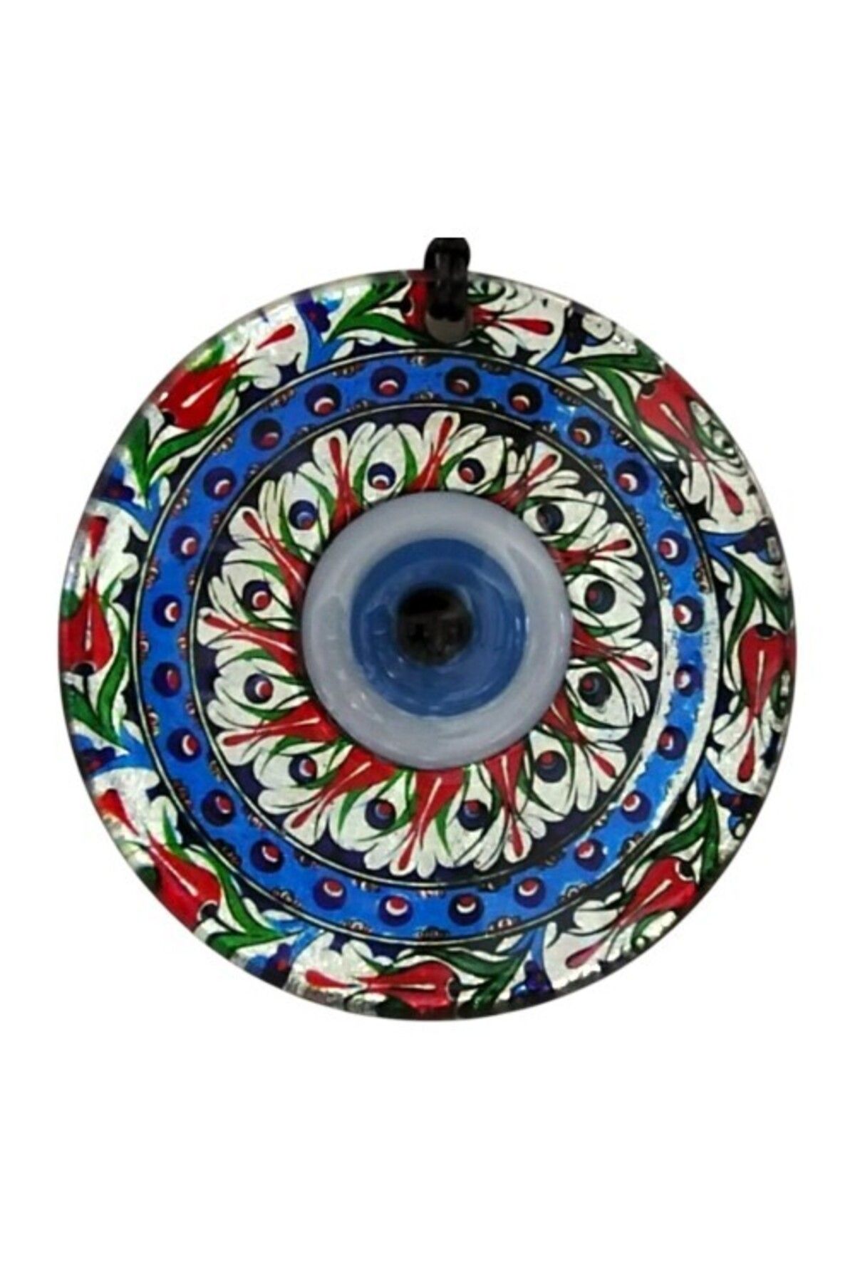 Emperium Lale Desenli Gümüş Rengi 12 Santimetre Füzyon Cam Duvar Süsü