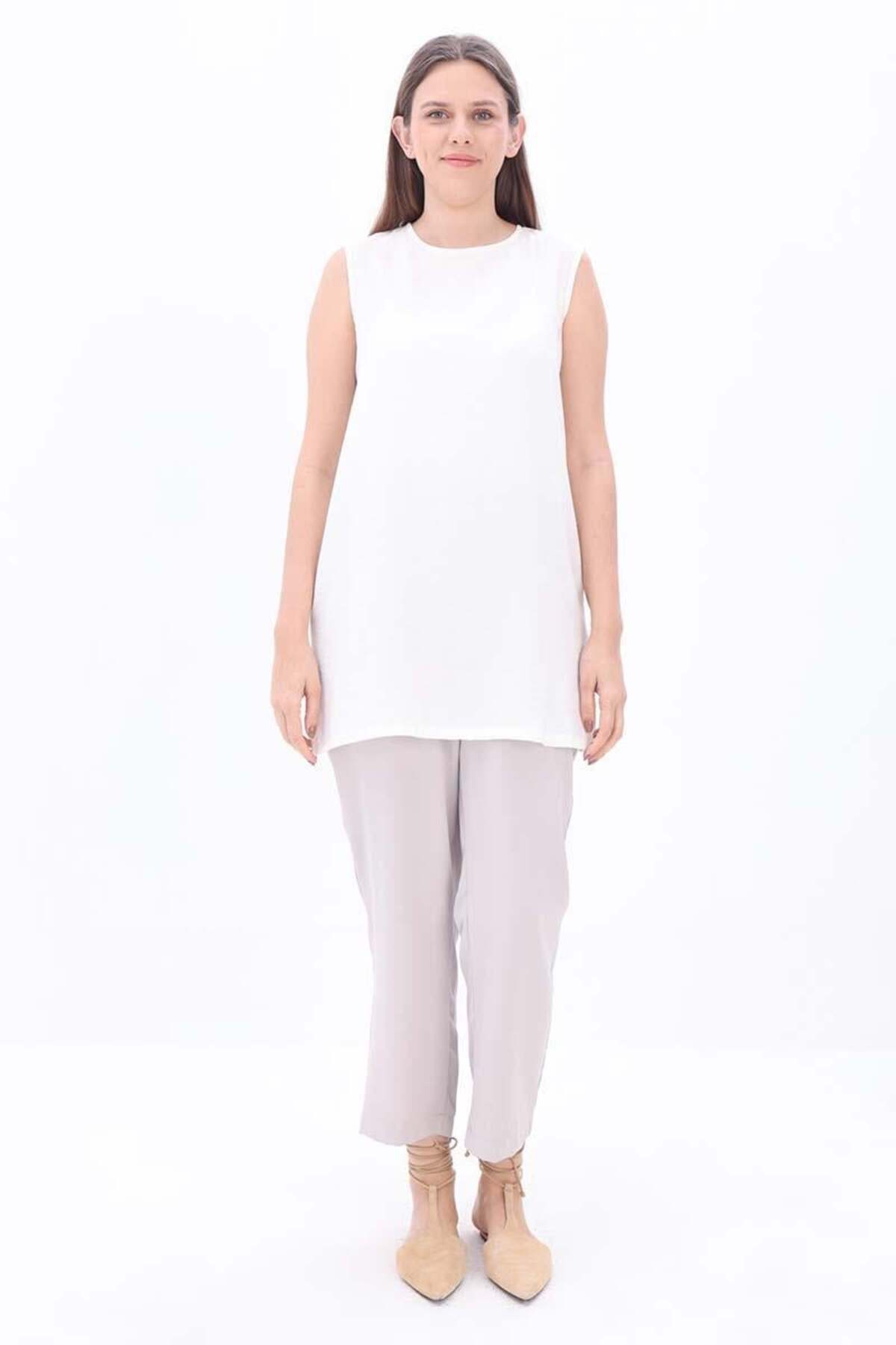 ALLDAY-Ecru-Basic Zero Sleeve Undershirt Tunic 2