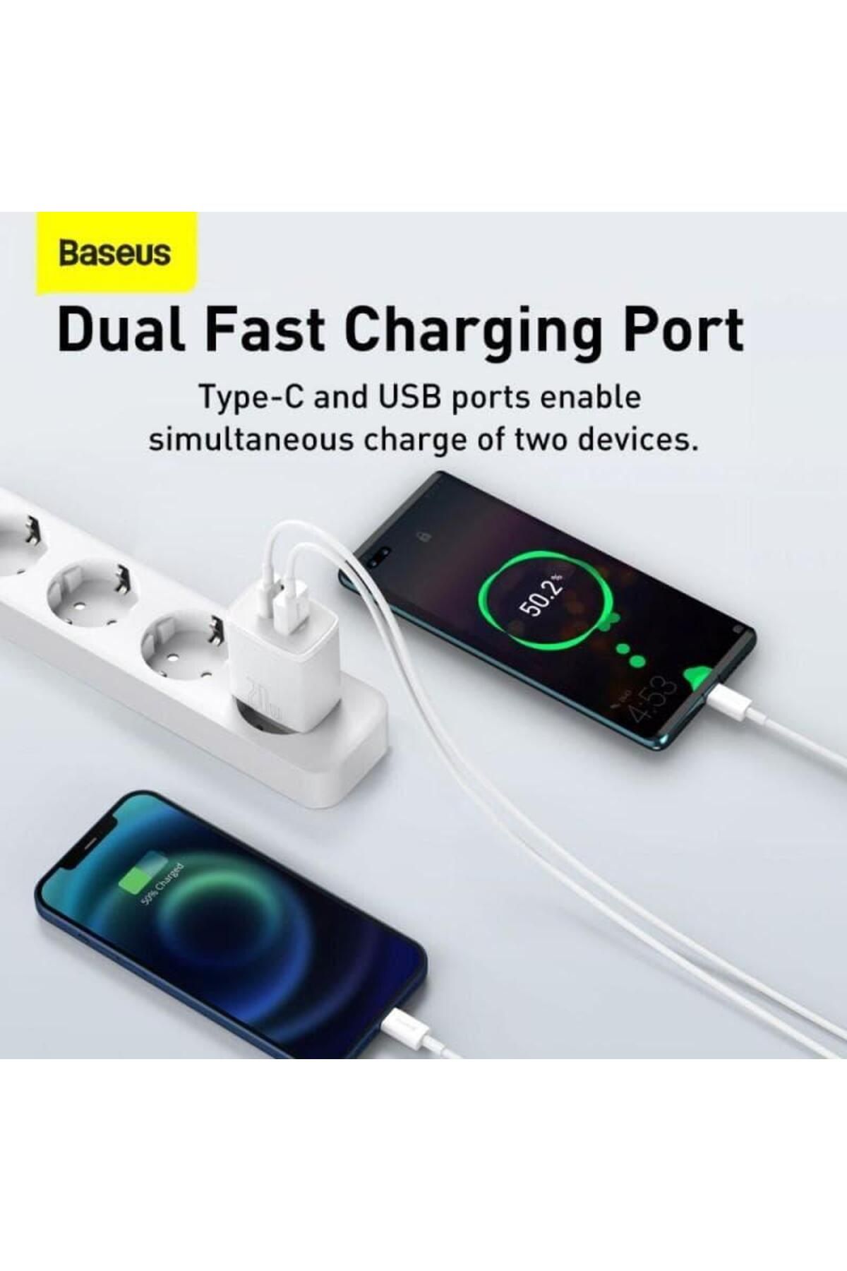 Baseus-Incarcator retea Baseus CCXJ-B02, USB/USB-C, Quick Charge 3.0, Power Delivery 3.0, 20W, Alb 4