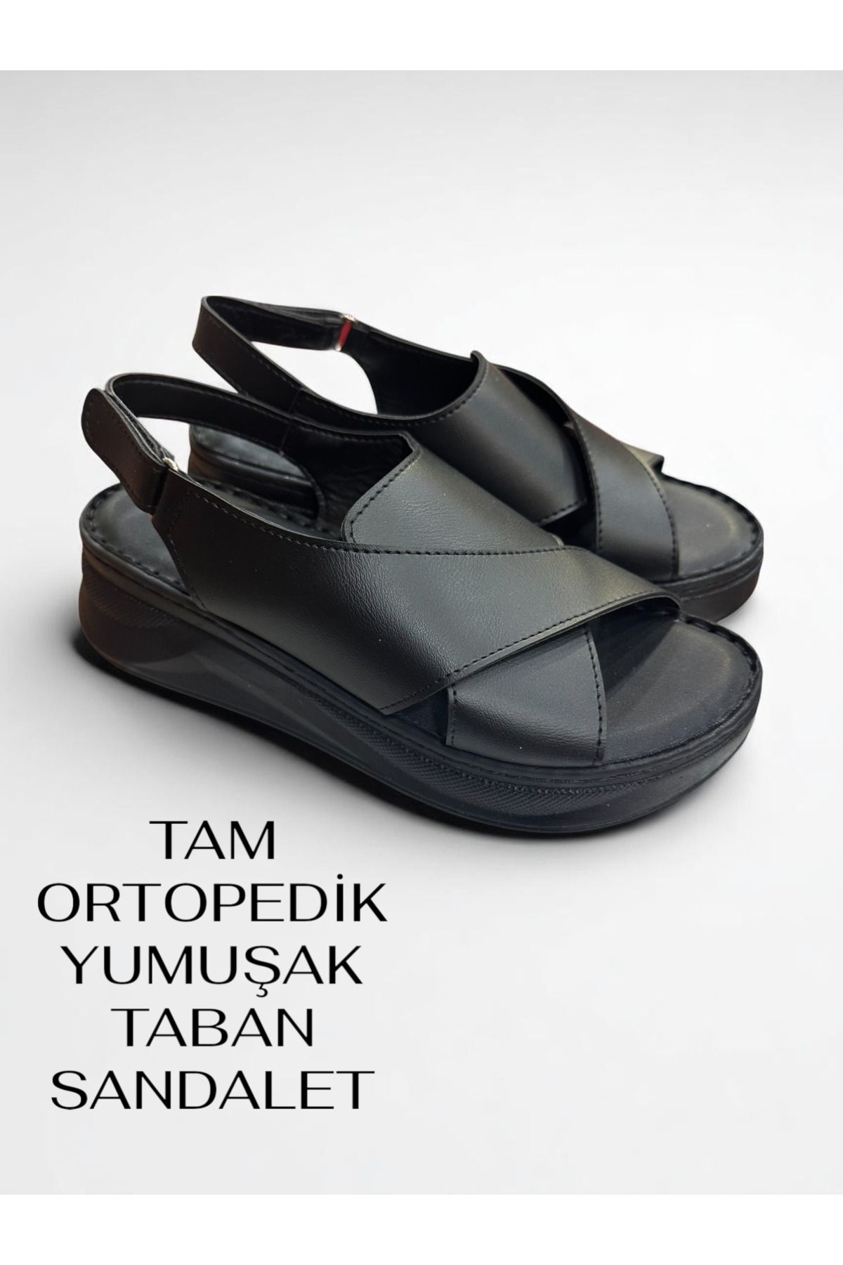 Cozi company Tam Ortopedik yumusak taban Dolgu Topuk Sandalet