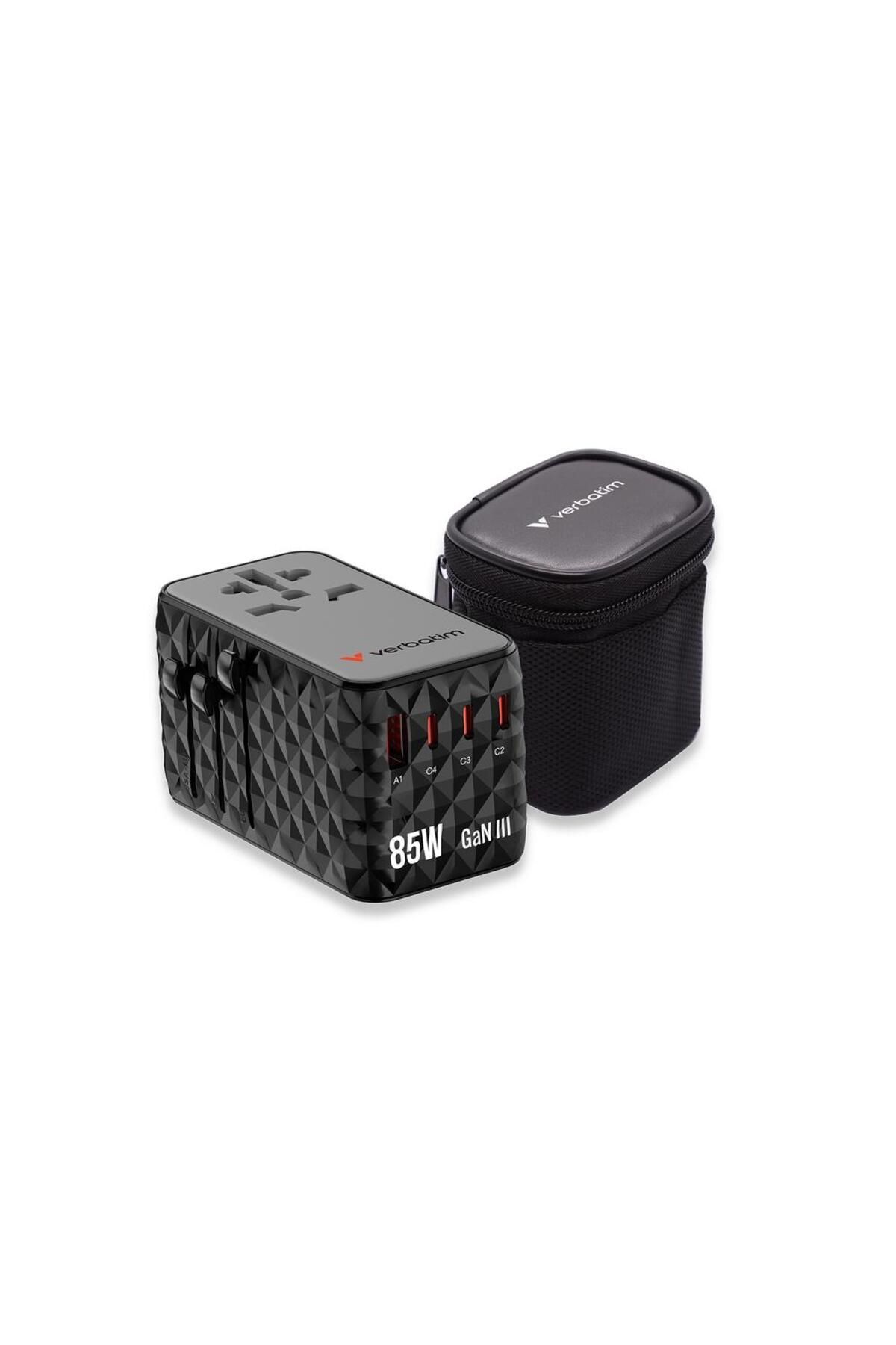 Verbatim-Incarcator retea de calatorie universal Verbatim GaN II, 85 W, 4xUSB-C PD, 1x USB-A QC (Negru) 9
