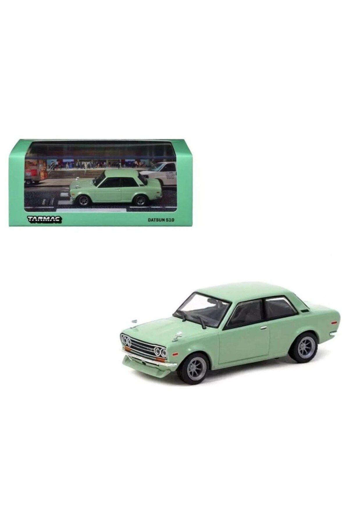 Tarmac Works Tarmac 1:64 Datsun 510 Light Green T64R-052-GR