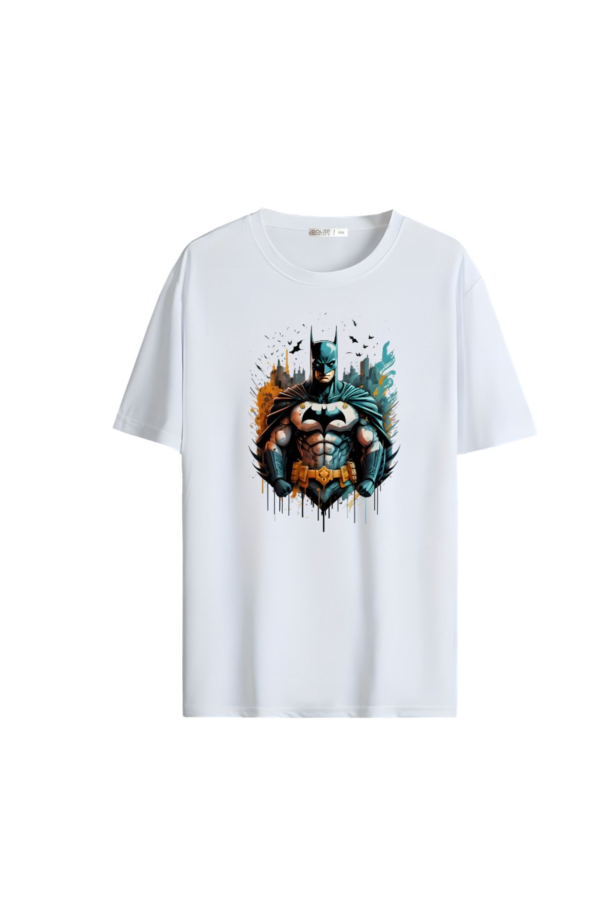Gölge Store Çizgi Kahramanlar Göğüs Baskılı Oversize Unisex Tişört