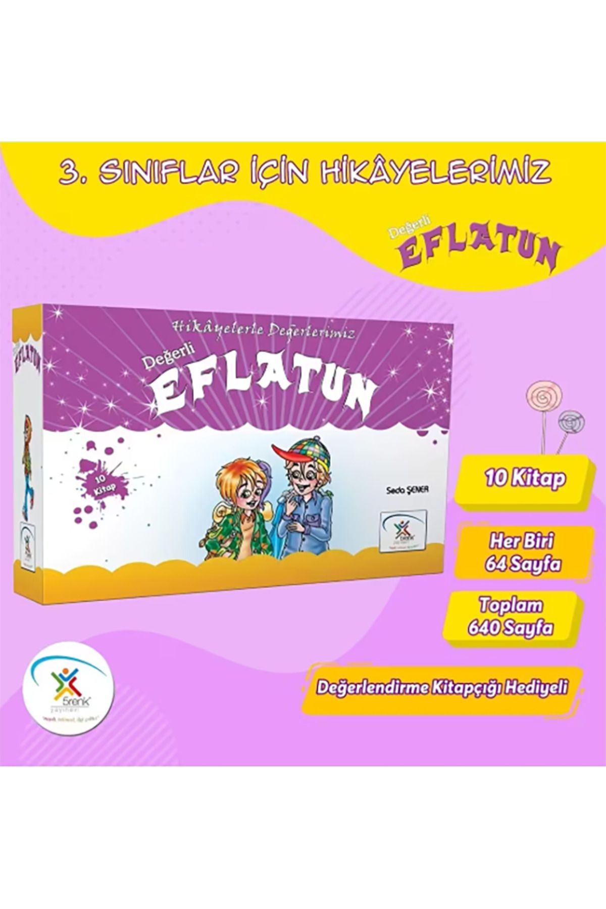 3K YAYIN 5 Renk Yayınevi Değerli EFLATUN Hikaye Dizisi 10 Kitap Hikayelerle Değerlerimiz (3. Sınıf)