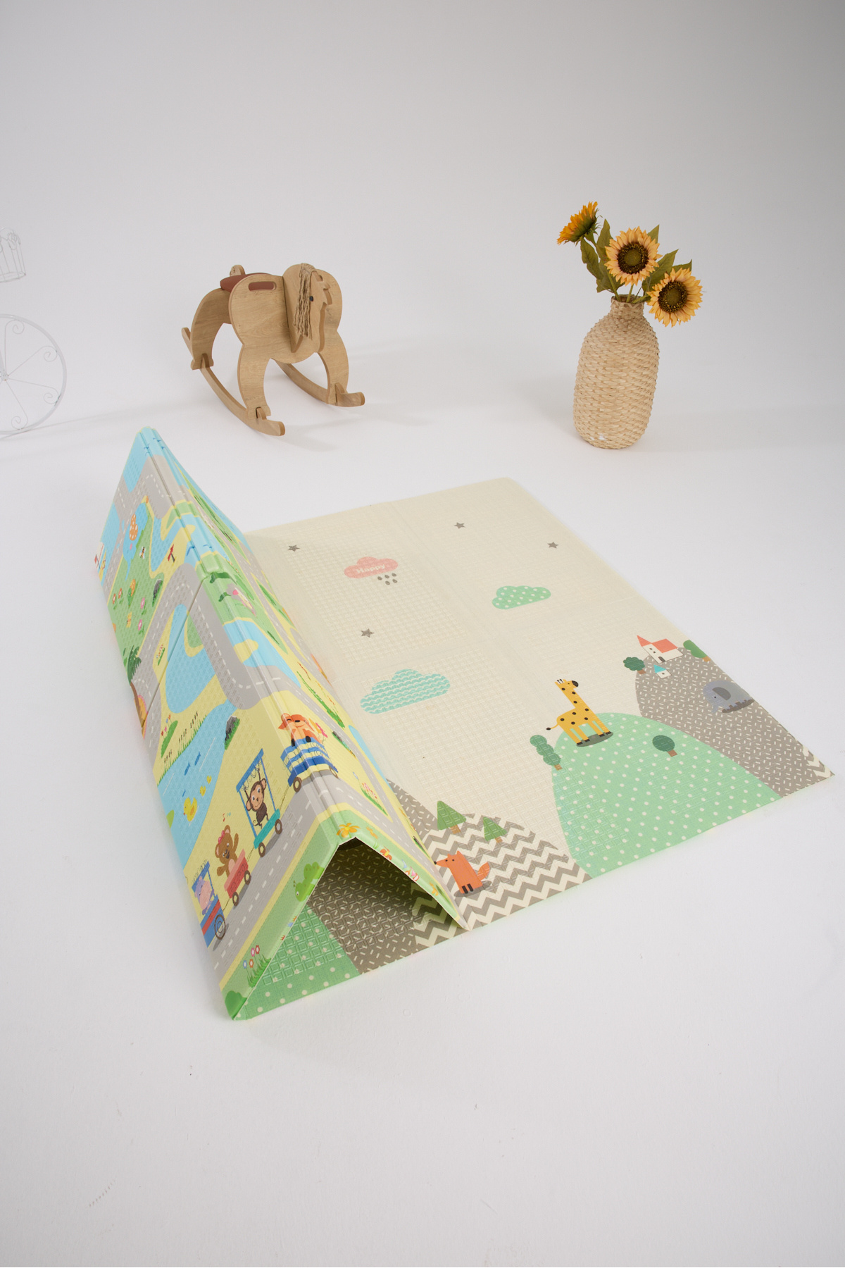 monimu baby Katlanabilir Çift Taraflı Oyun Matı-Oyun Halısı 200x130x1cm (TAŞIMA ÇANTALI) fotoğrafı 7 (önizleme)
