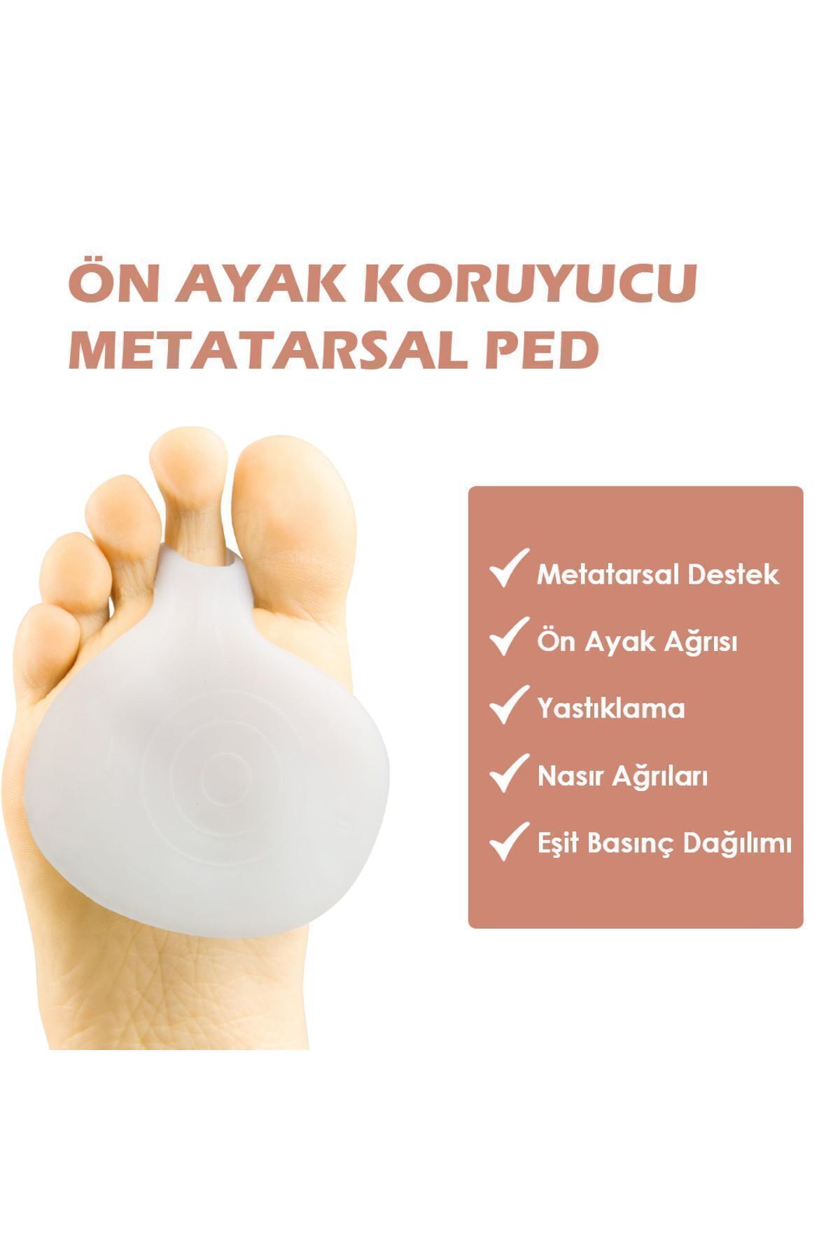 AboutThePerfect Yumuşak ve Darbe Emici Silikon Metatars Desteği, Ayak Ön Bölgesi Koruyucu Ped