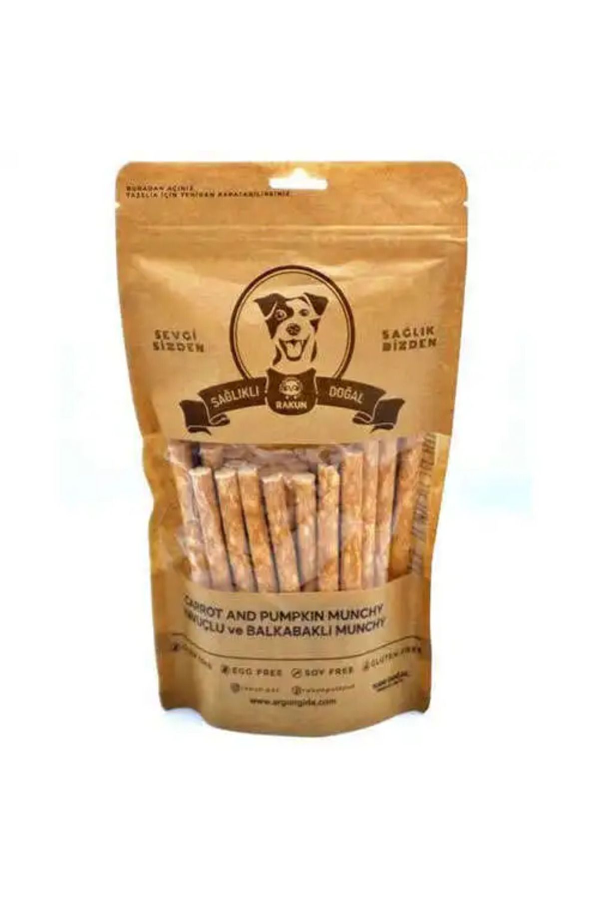 rakun Balkabaklı Havuçlu Munchy Sticks Köpek Ödülü 12 Cm - 40 lı Paket