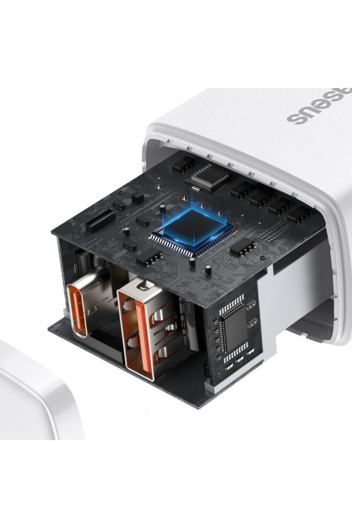 Baseus-Incarcator retea Baseus CCXJ-B02, USB/USB-C, Quick Charge 3.0, Power Delivery 3.0, 20W, Alb 2