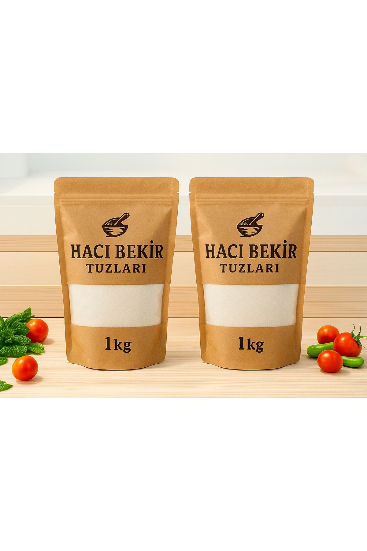 hayalimstore 2 kg İyotsuz sofra Tuzu | Sofralık Doğal İnce Öğütülmüş | Kraft Ambalajlı