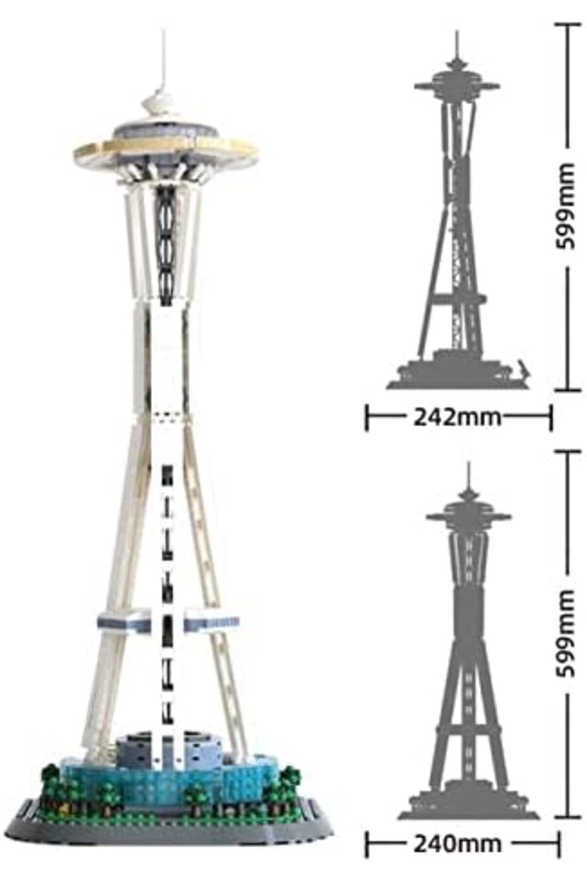 Wange-Buildable architectural model with Space Needle building blocks, Seattle 1100 pieces 3