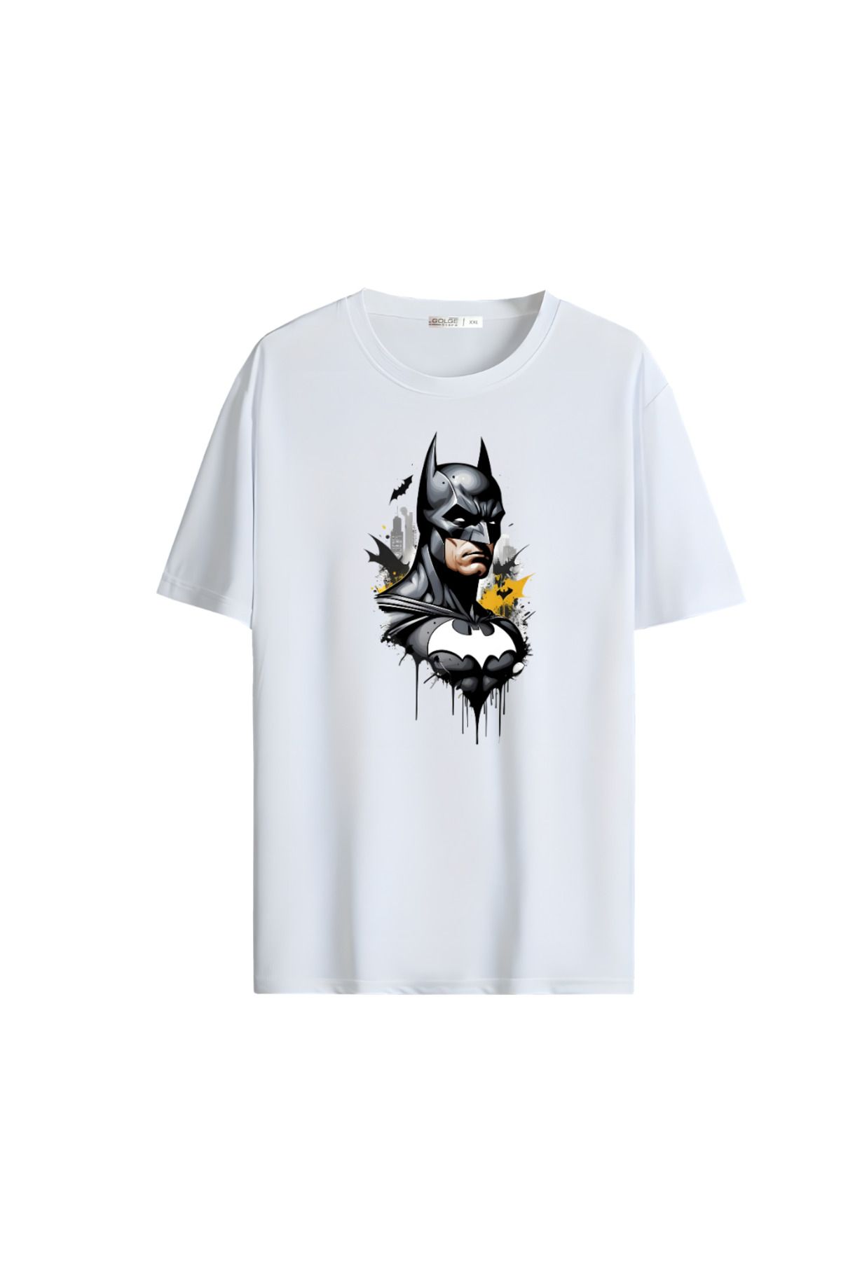 Gölge Store Çizgi Kahramanlar Göğüs Baskılı Oversize Unisex Tişört