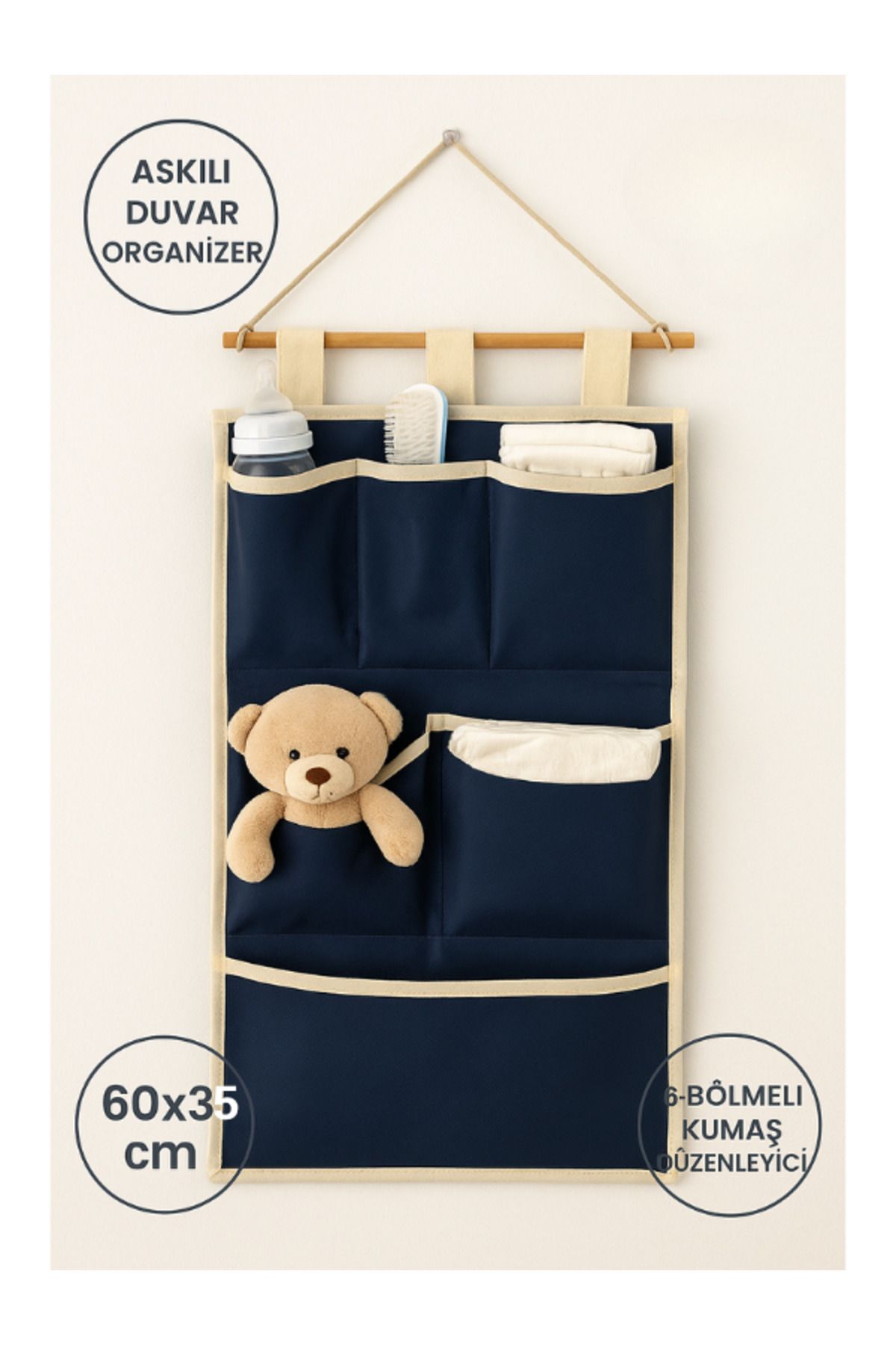 Blissra Askılı Organizer, Askılı Cepli Organizer, Oyucak ve Bez Düzenleyici