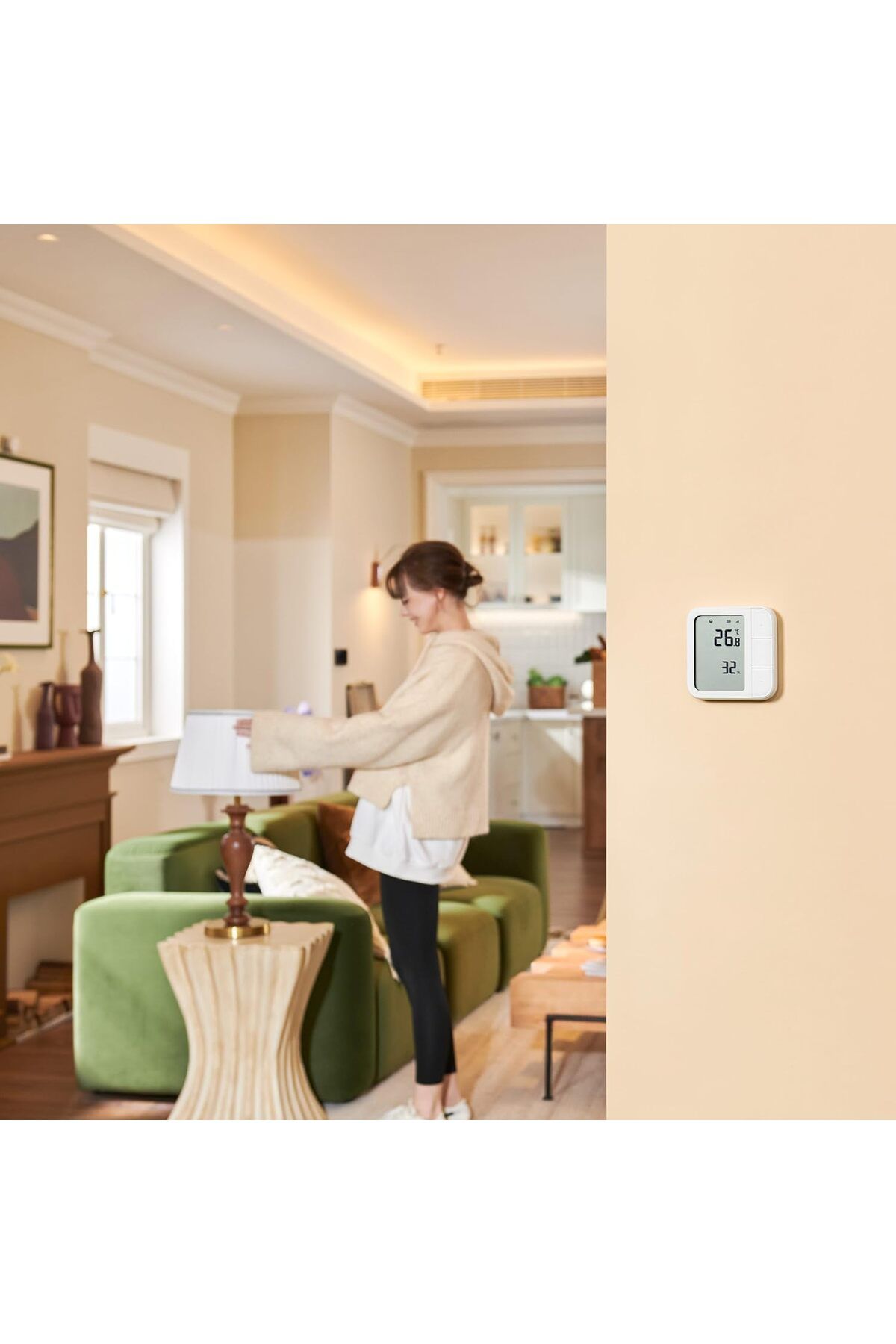 Aqara-Aqara Climate Sensor W100, Smart Temperature and Humidity Monitor, Thread and Zigbee Compatible, LCD 7