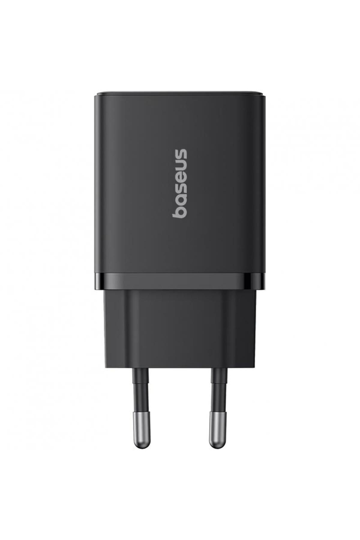 Baseus-Incarcator Retea Baseus Cube P10111404113-00, 30W, 2.4A, 1 x USB-A - 1 x USB-C (Negru) 5