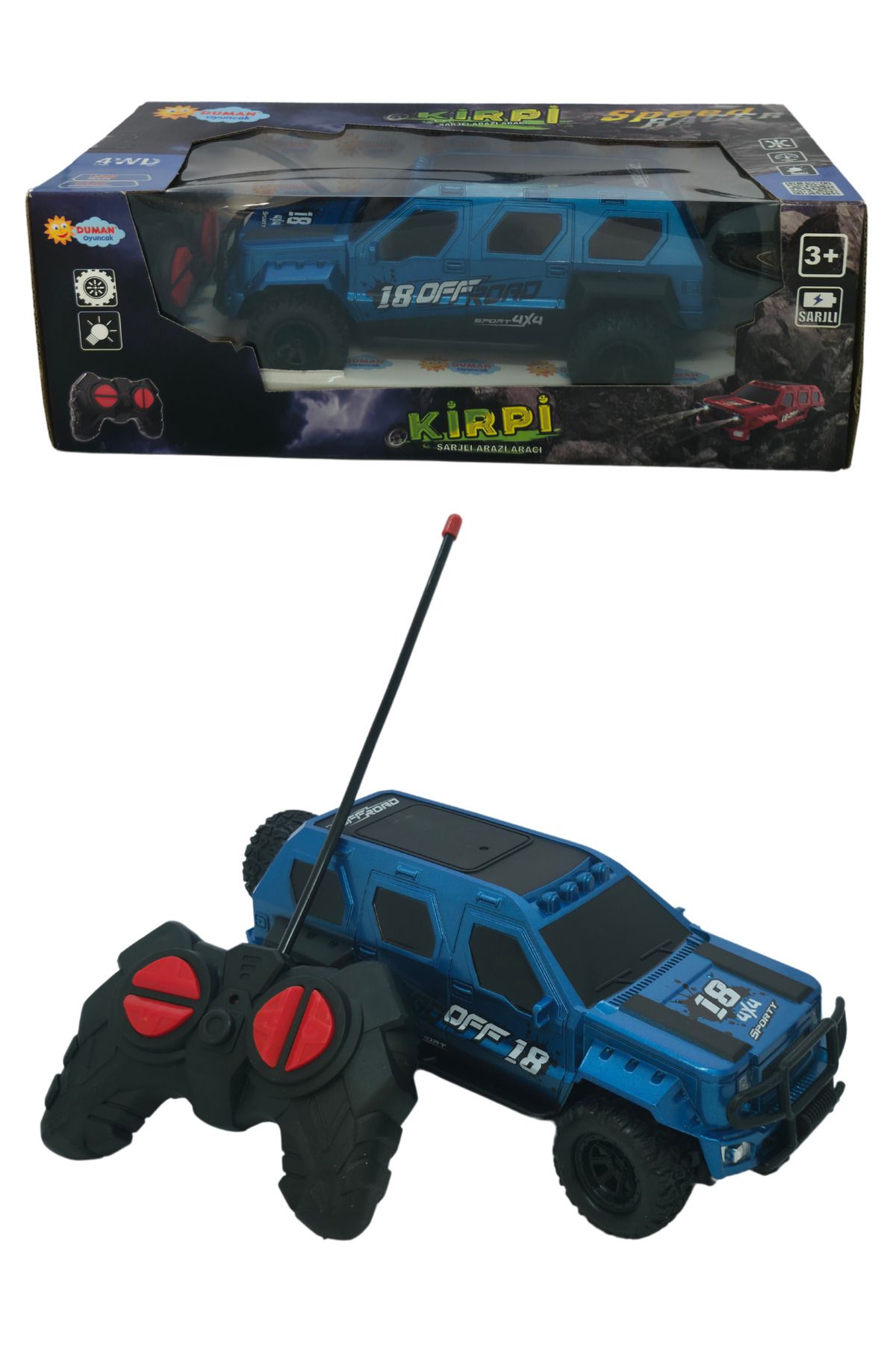 RAF Store Full Fonk. Şarjlı Işıklı Yüksek Hız Uzaktan Kumandalı Araba Kirpi Arazi Aracı 1:20 Ölçek 27Mhz 20 Cm