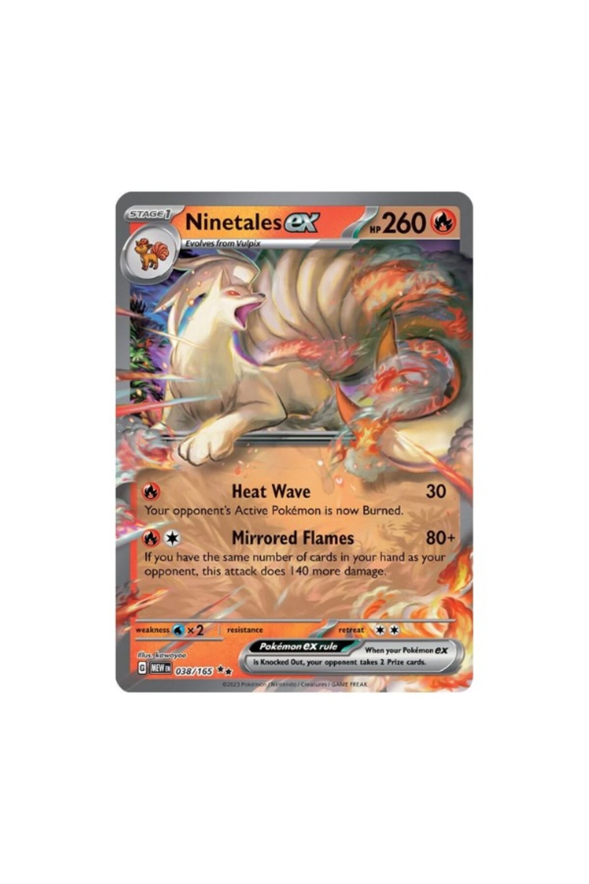 Pokemon TCG 151 Ninetales Ex 038/165