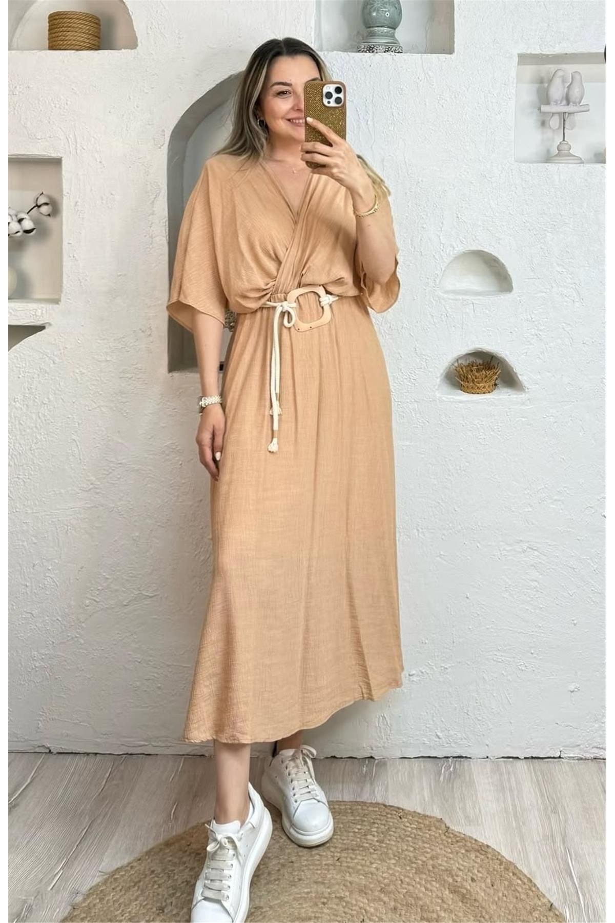 BUĞUBUTİK KEMERLİ ELBİSE 27821