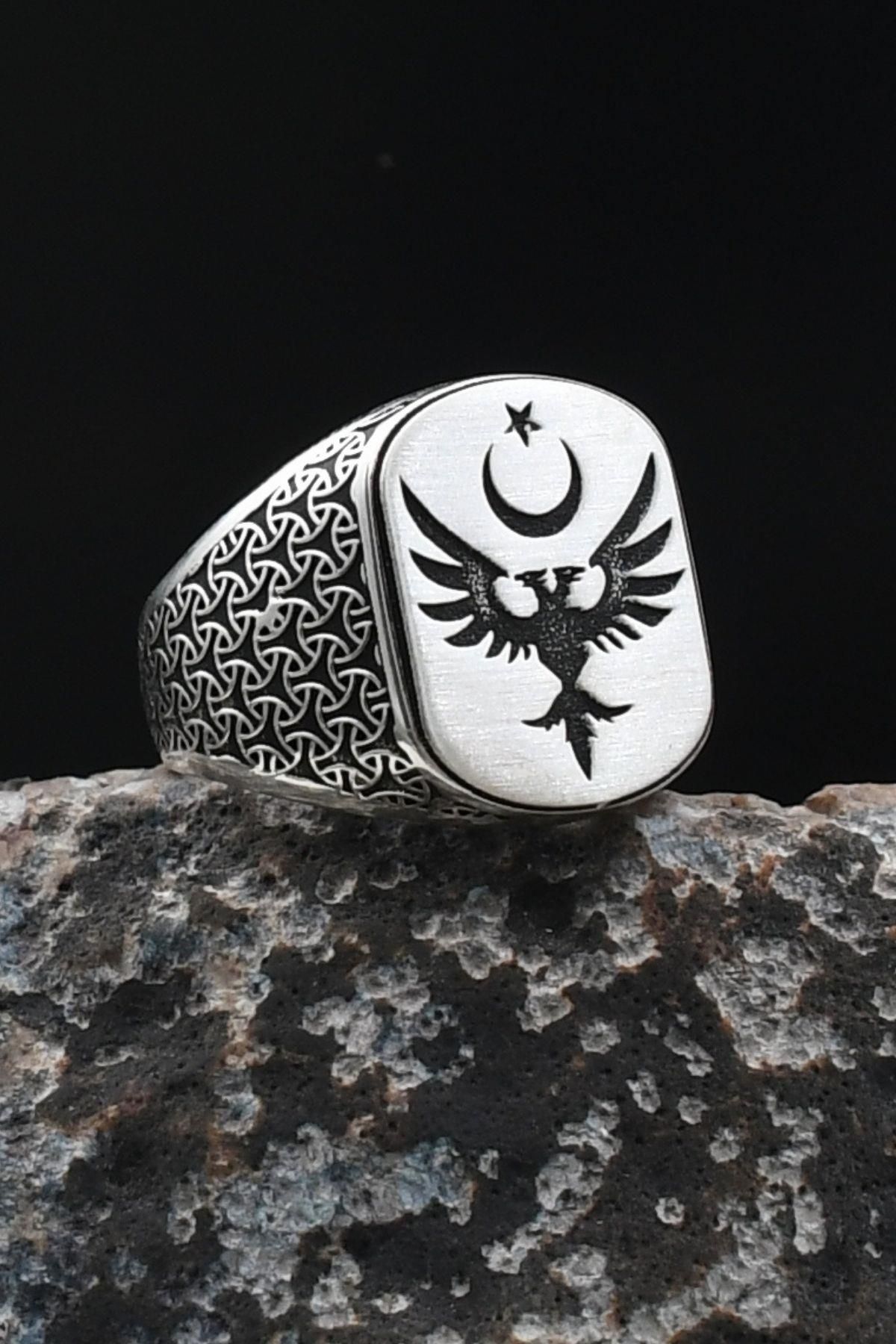 Prestige Anka Kuşu - Ay Yıldızlı - AYYILDIZLI Figürlü 925 Ayar Gümüş Yüzük 901932