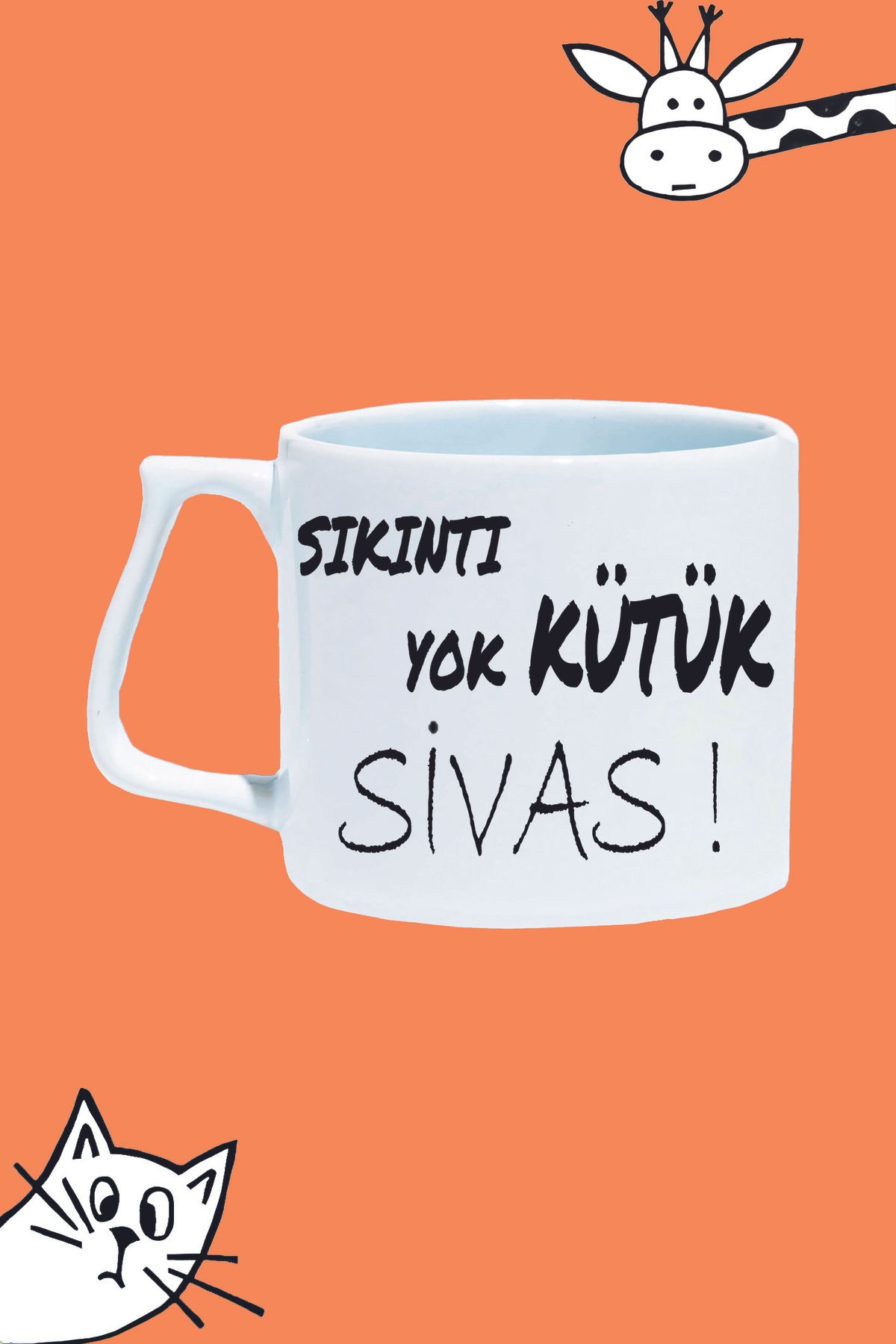 Olympus plus SIKINTI YOK KÜTÜK SİVAS MODDO TASARIM BASKILI LÜKS KUPA BARDAK