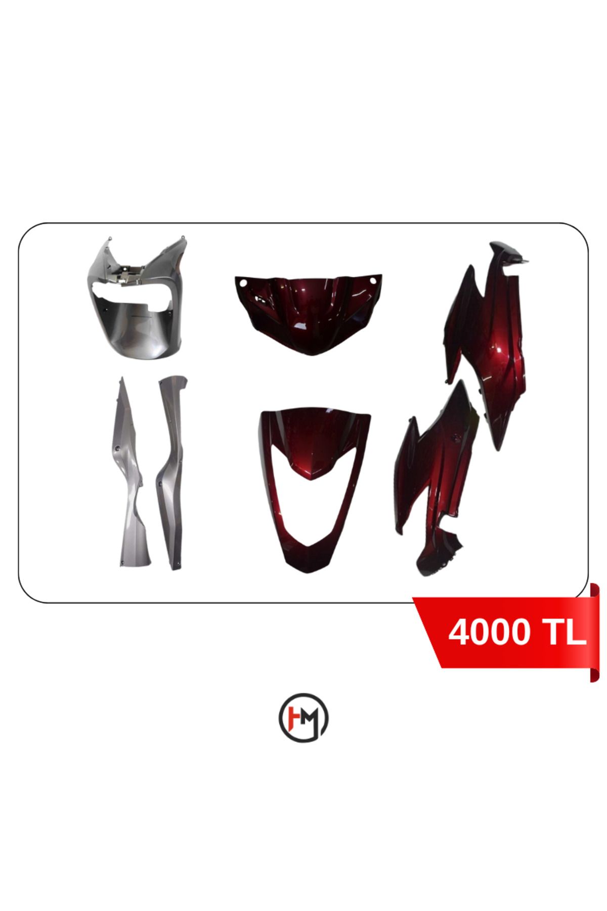 Honda Activa S Grenaj Seti Bordo Renkli + 2 Siyah Parça Yeni Model Bordo